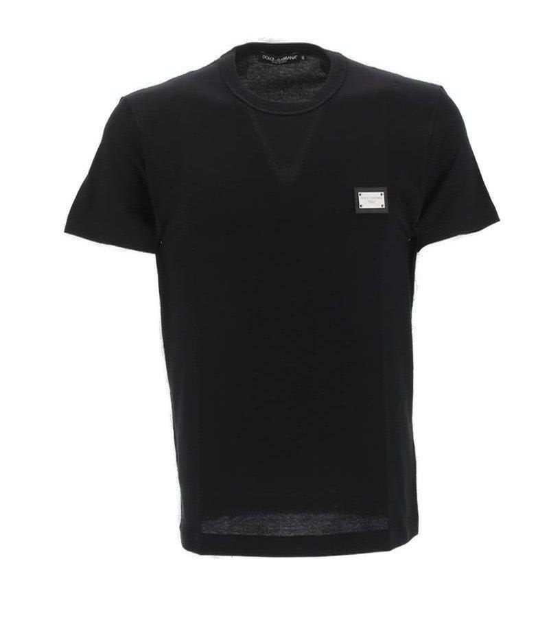 Shop Dolce & Gabbana Branded-tag Crewneck T-shirt In Black