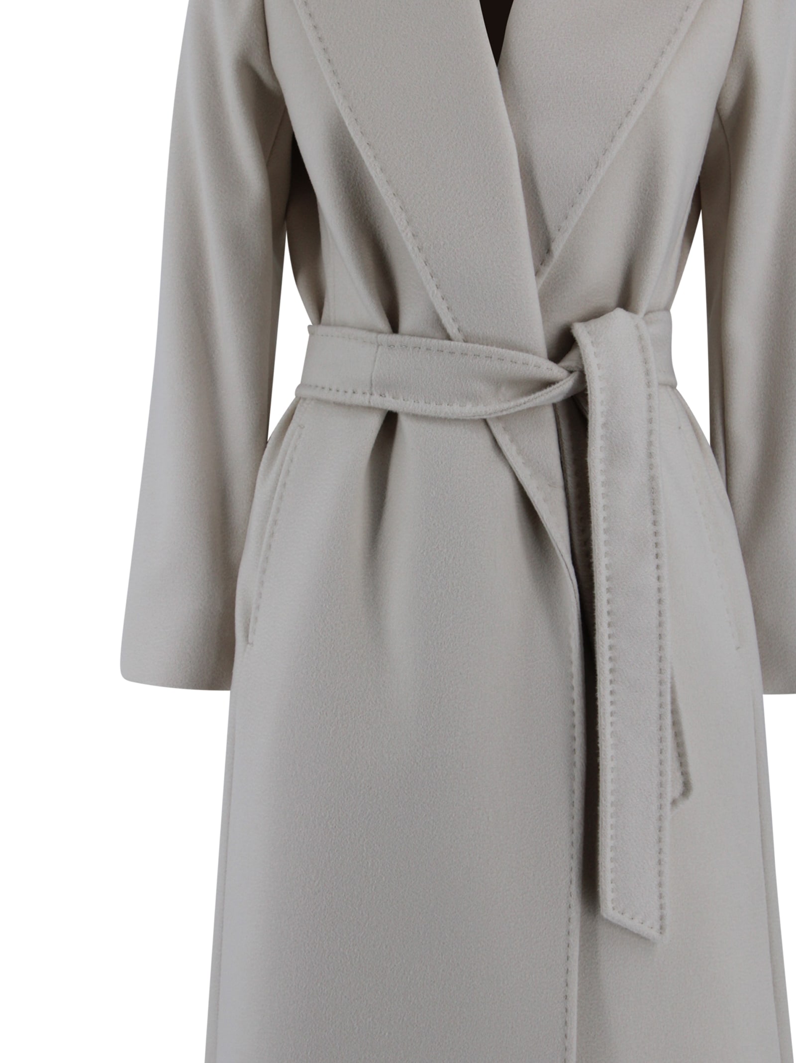 Max Mara Pure Wool Drape Coat In Gray