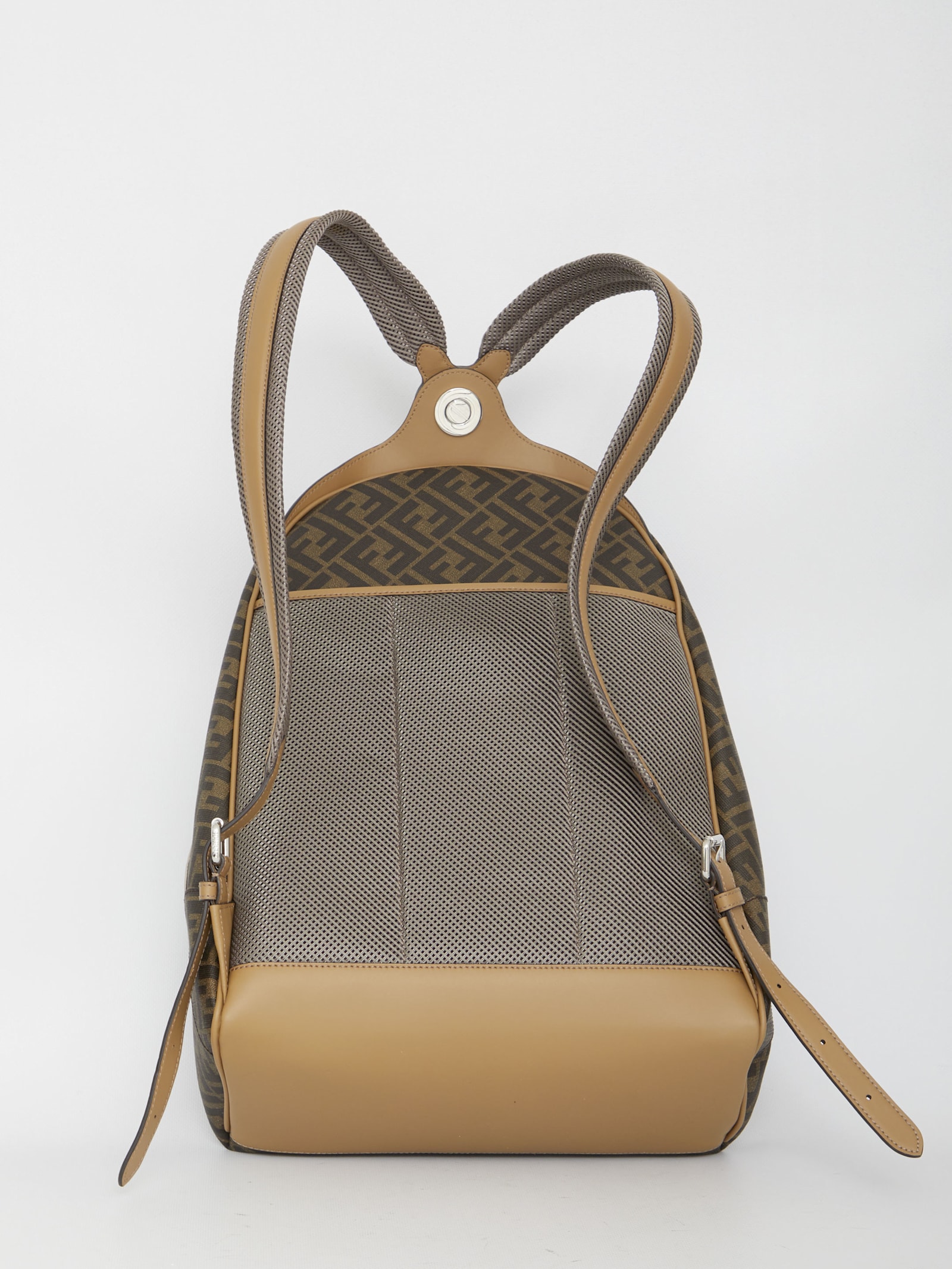 Shop Fendi Chiodo Medium Diagonal Backpack In Brown