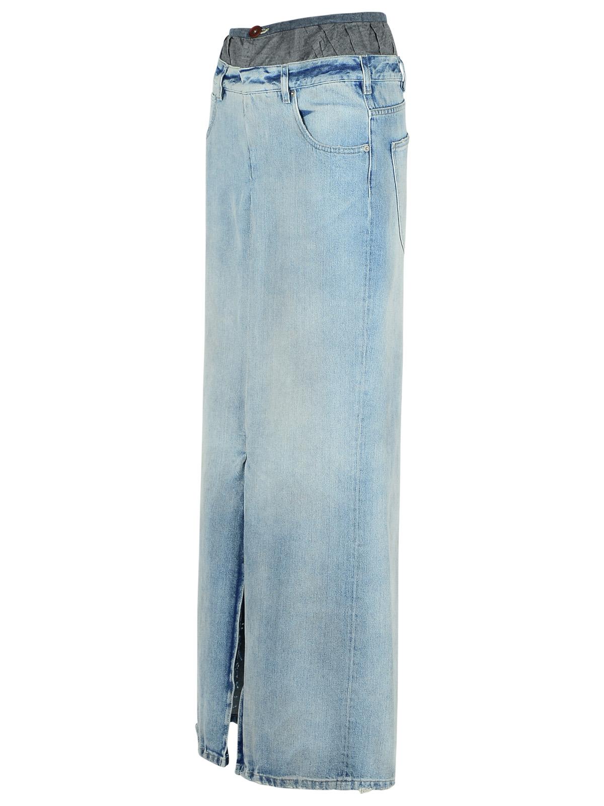 Maison Margiela Women's Denim Skirt In Light Blue