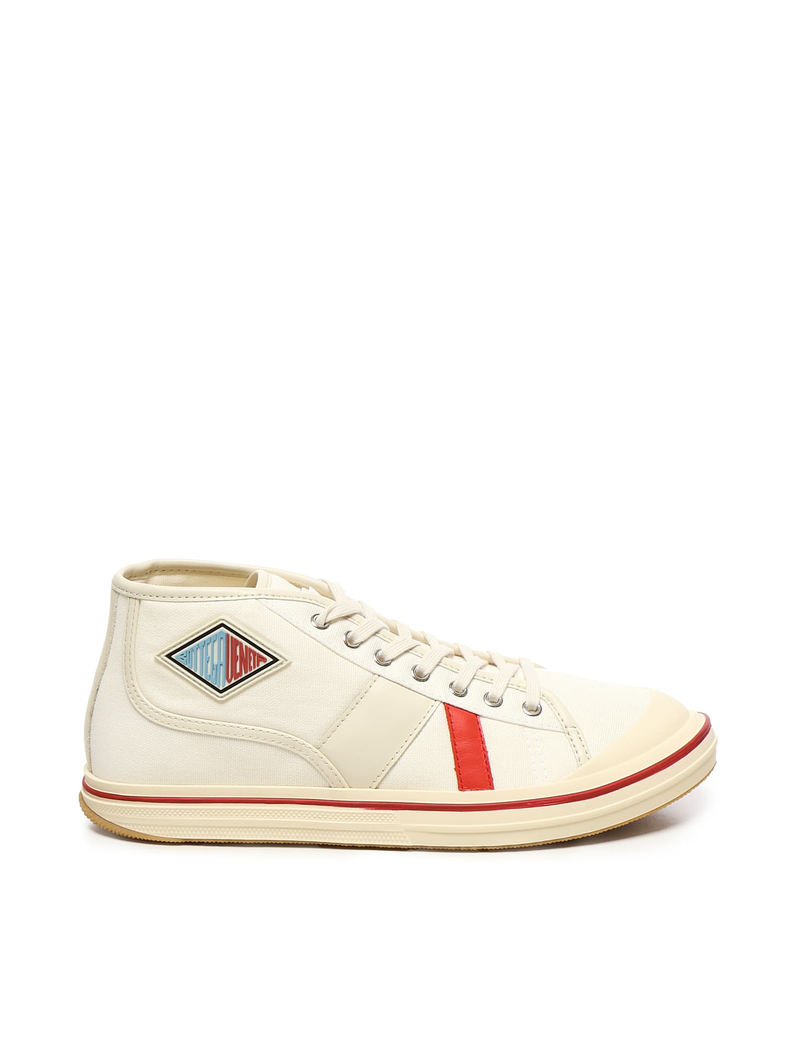 Bottega Veneta Eliot Mid-top Canvas Sneakers In White