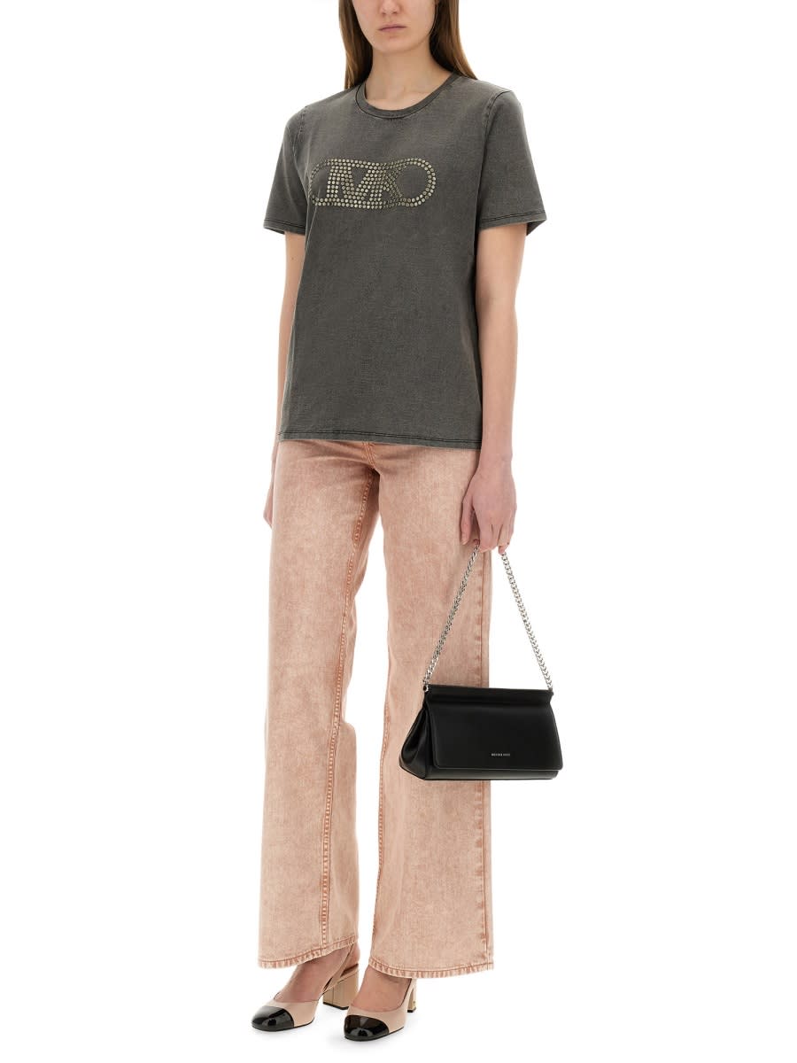 Michael Kors Crew Neck Cotton T-shirt In Black