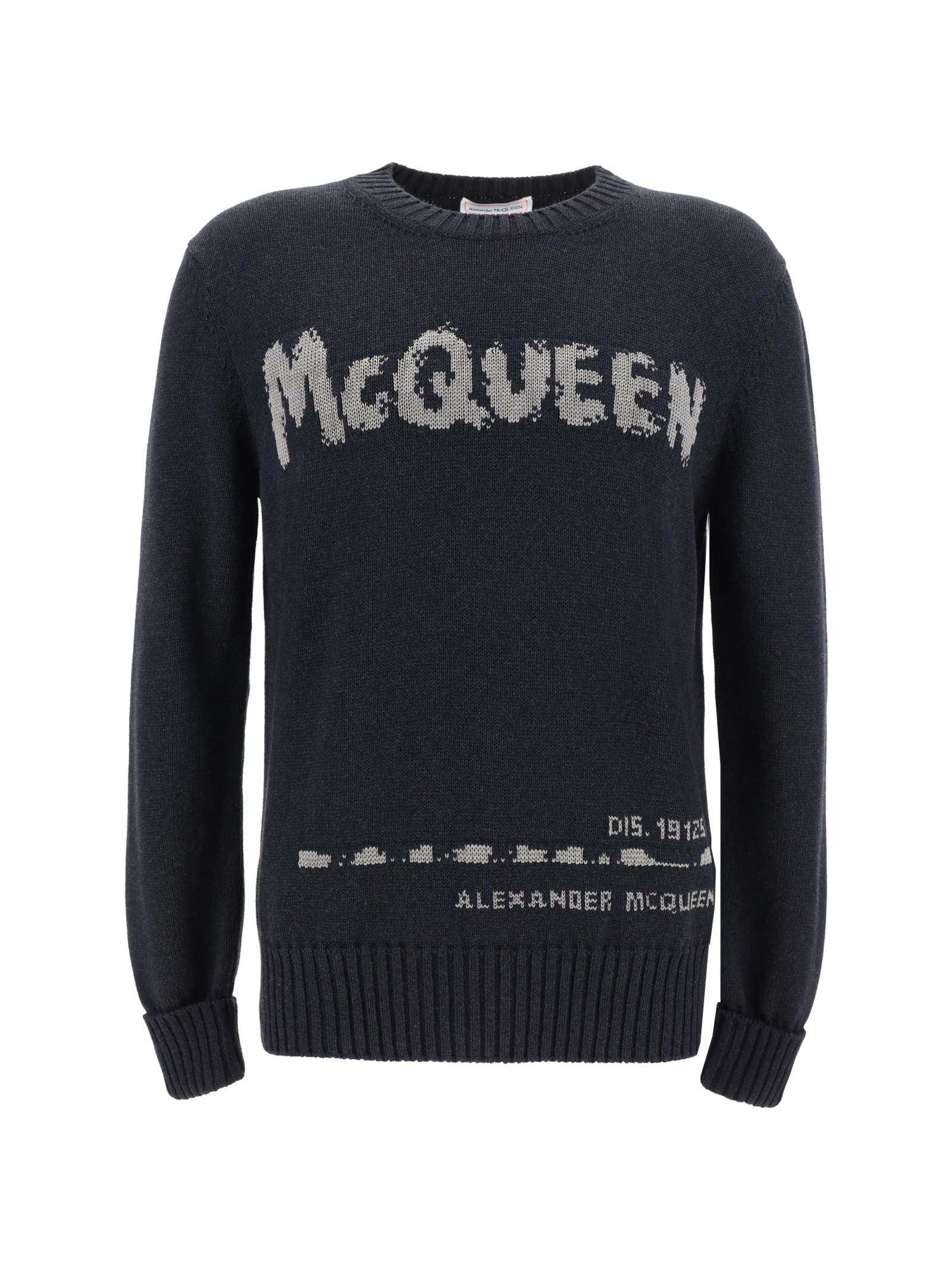 Shop Alexander Mcqueen Sweater In Charcoal/steel