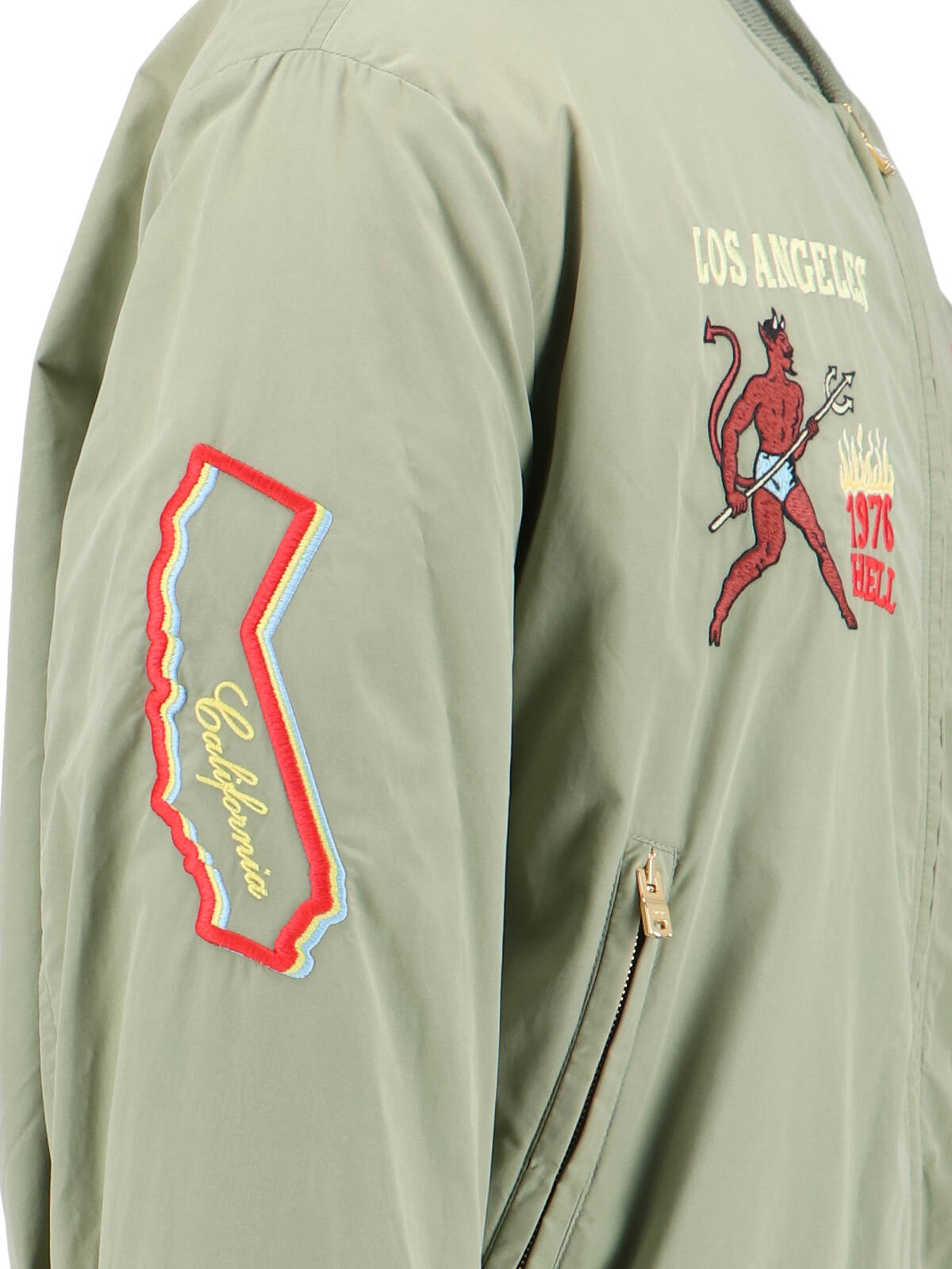 Amiri Embroidered Casual Jacket With Colorful Patches In Green
