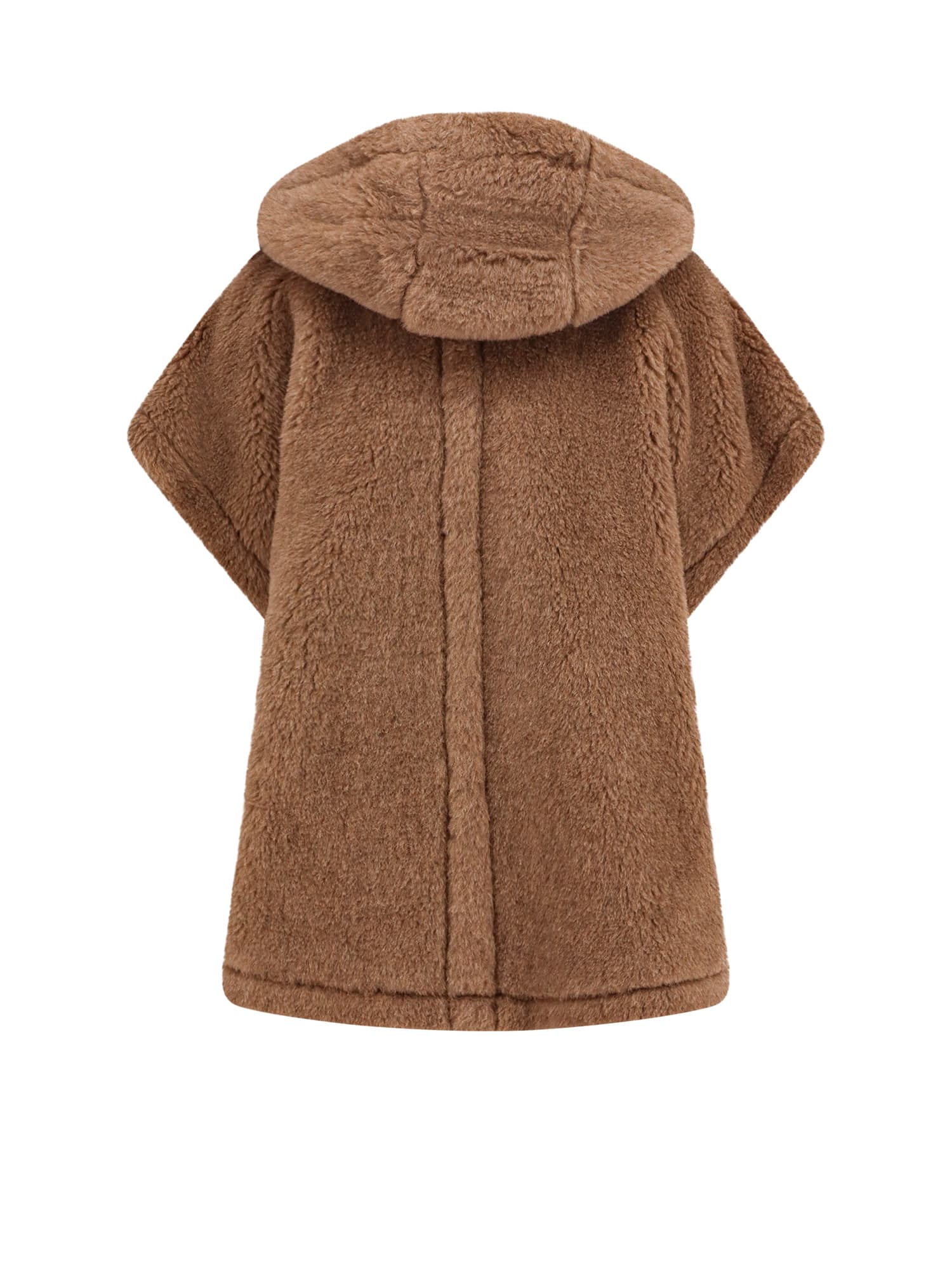 Max Mara Lanos 04 Alpava And Cashmere Cape With Belt In Brown