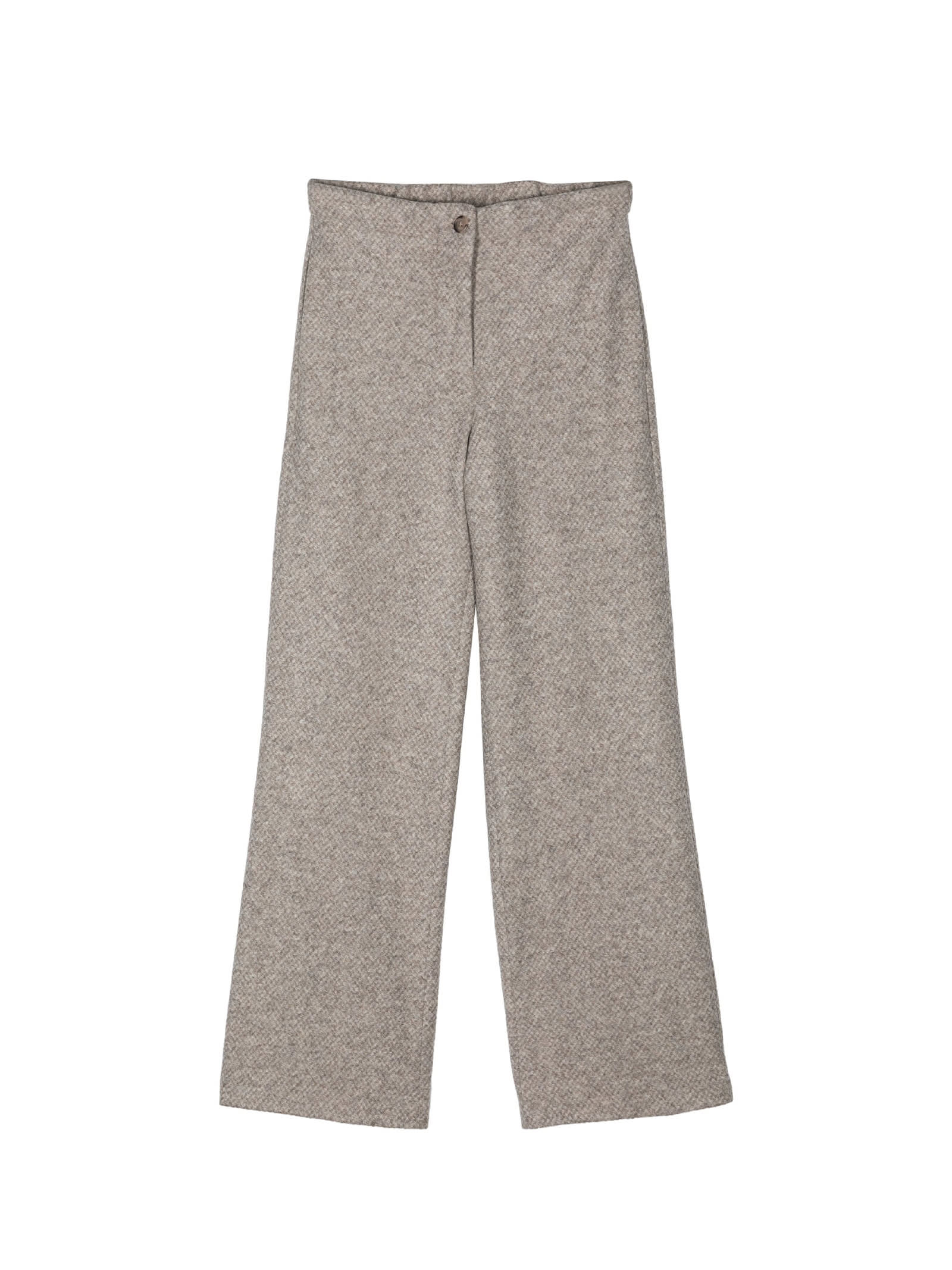 Seventy High-waisted Dove Grey Wool Blend Trousers In Neutral