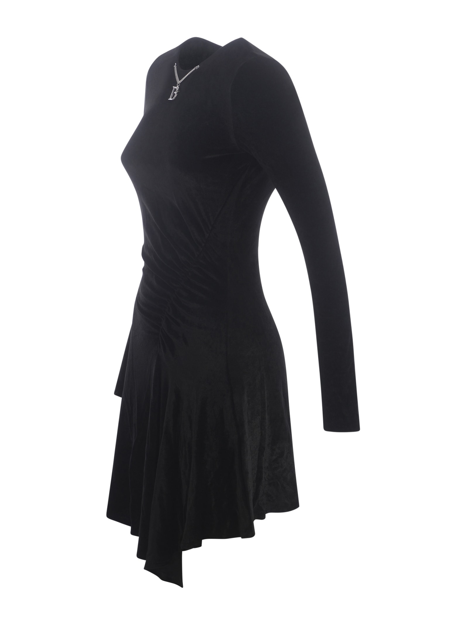 Shop Dsquared2 Dress  In Velvet In Black