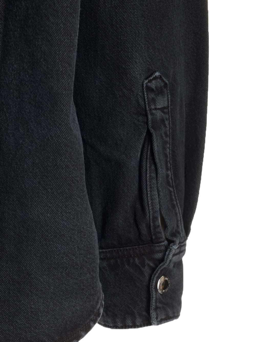 Shop Agolde Camryn Denim Overshirt In Black