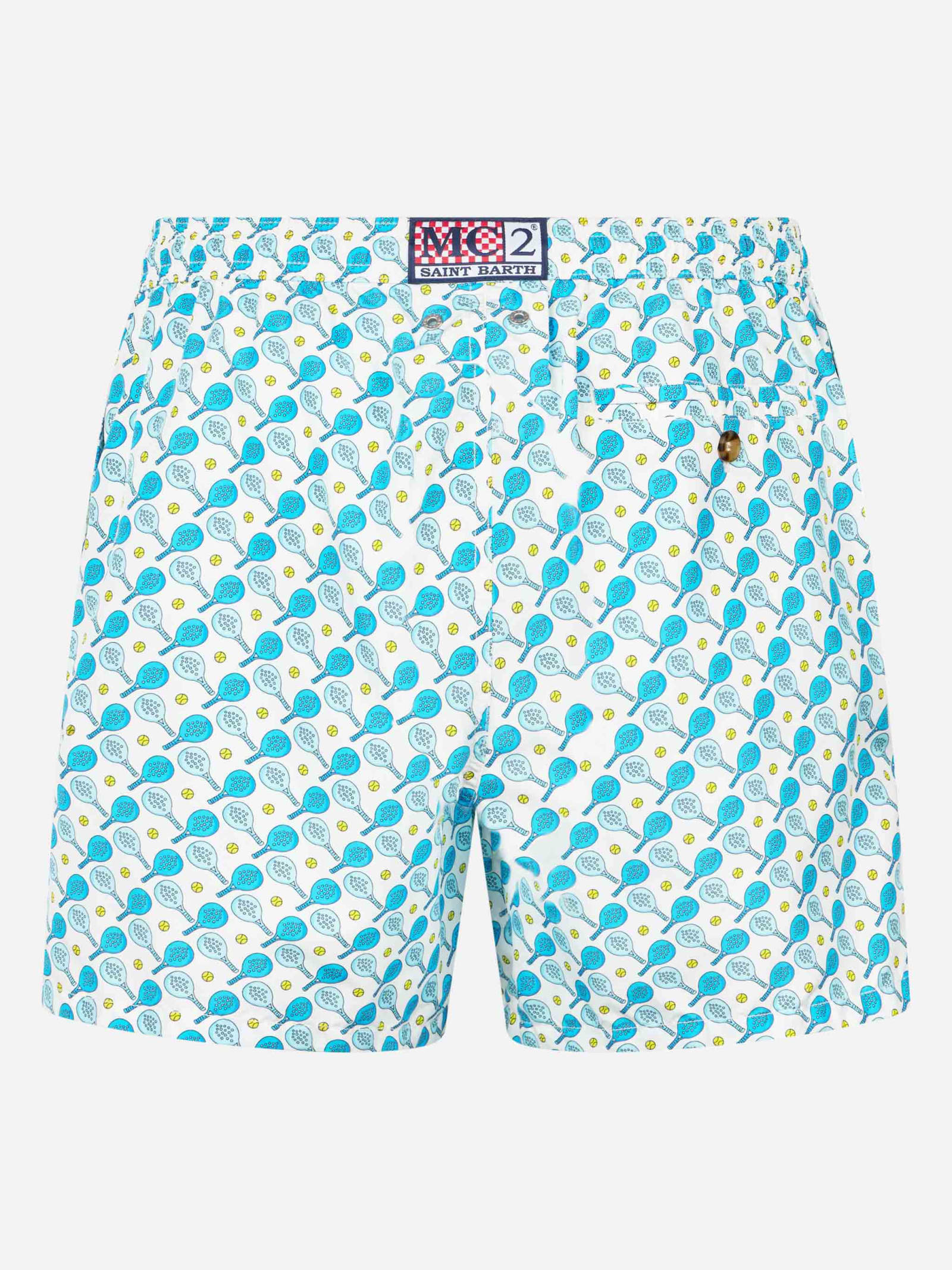 MC2 SAINT BARTH MAN LIGHTWEIGHT FABRIC SWIM-SHORTS LIGHTING MICRO FANTASY WITH PADEL PRINT 