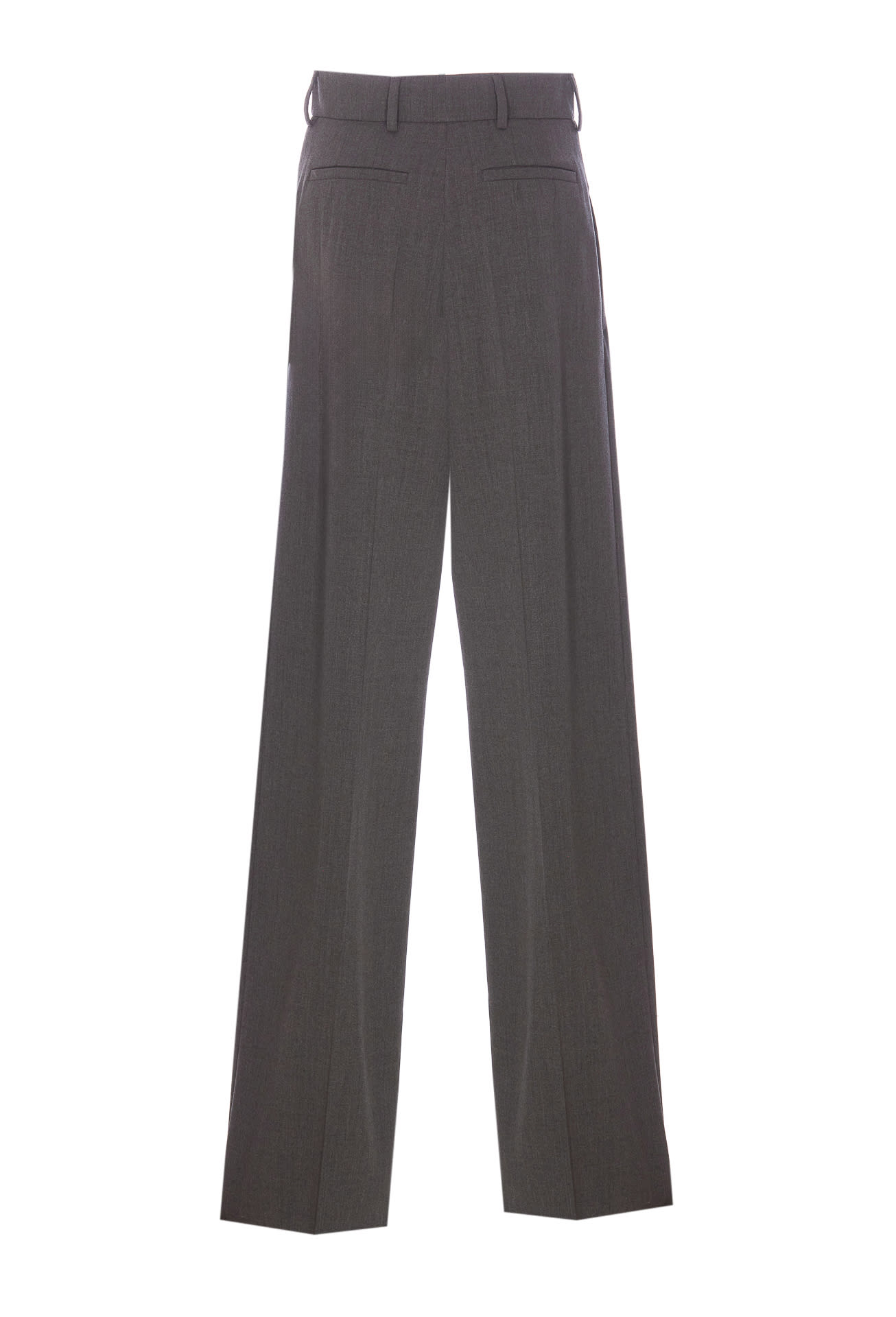 Shop Valentino Solid Pants In Grey