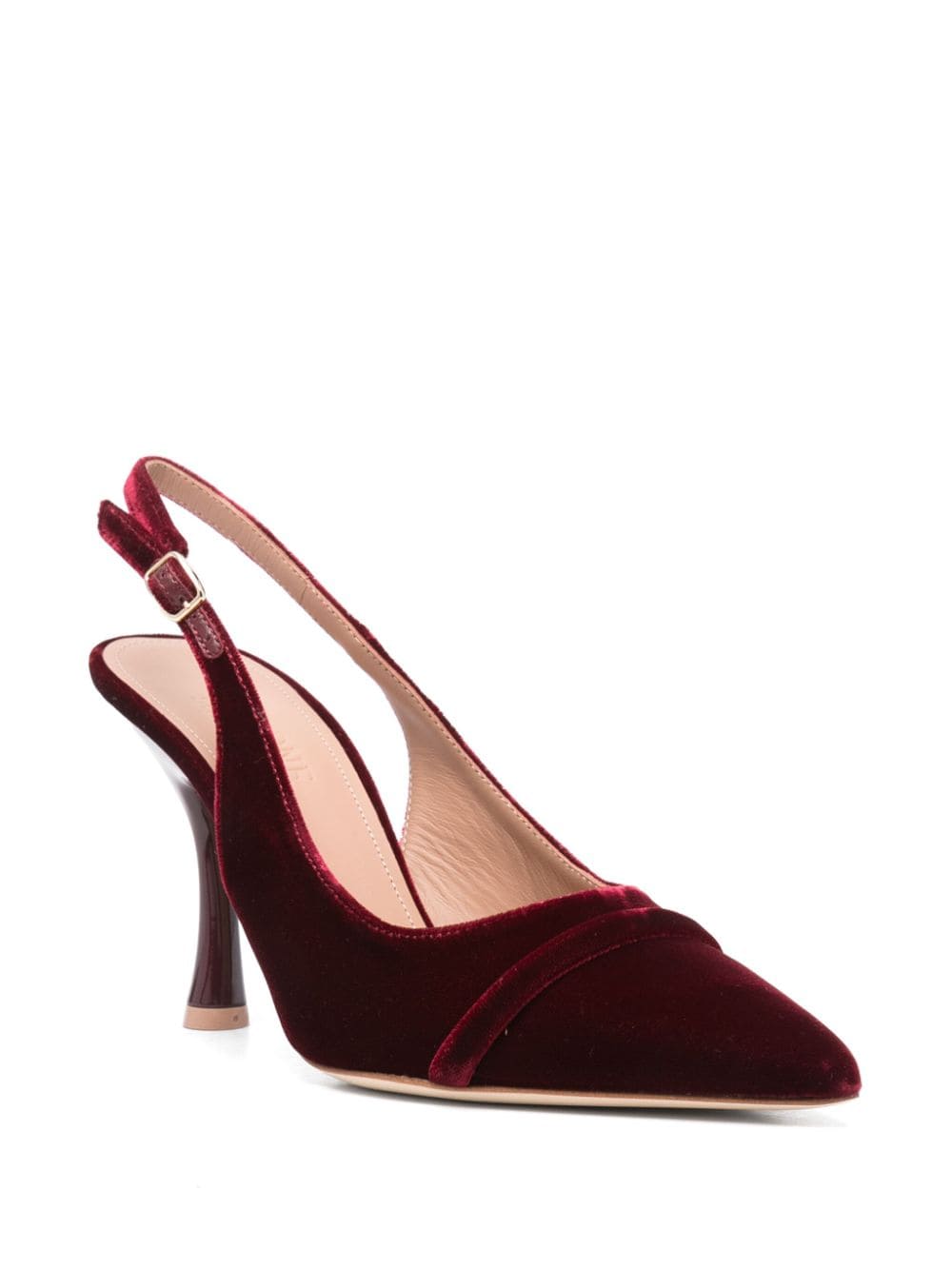 Shop Malone Souliers Sling Tacco 9 Velluto In Rosewood