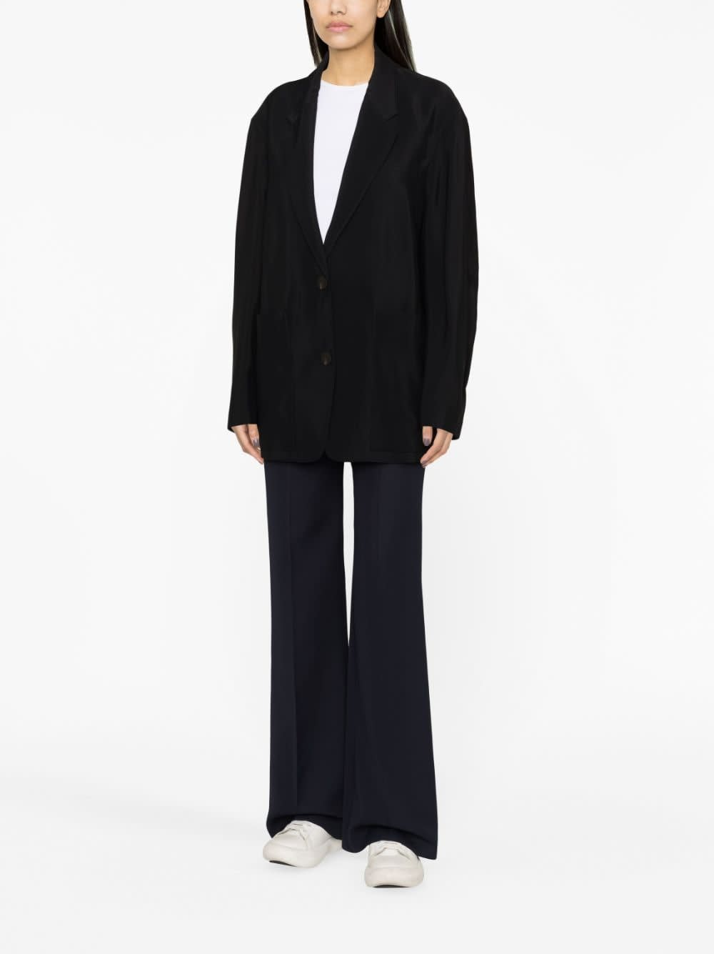 Studio Nicholson Cotton Blend Jacket With Crepe Texture In Black