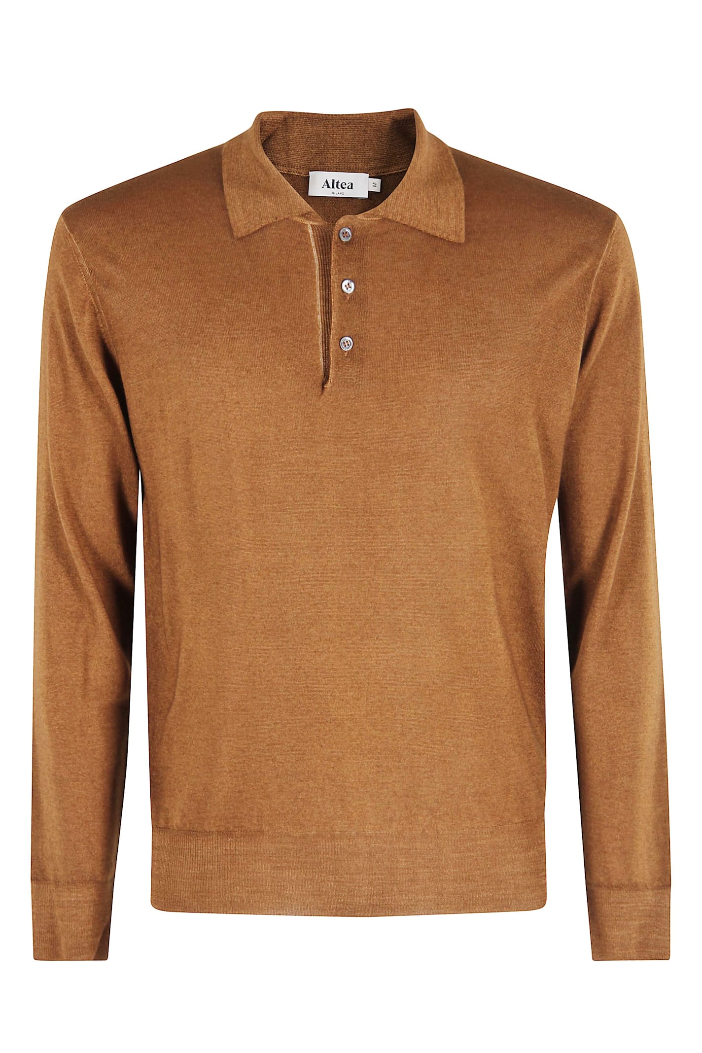 Altea Buttoned Polo Shirt In Brown