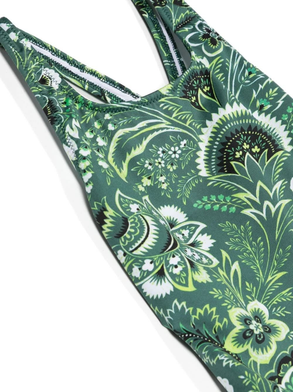 Shop Etro Green Swimwear With Paisley Motif