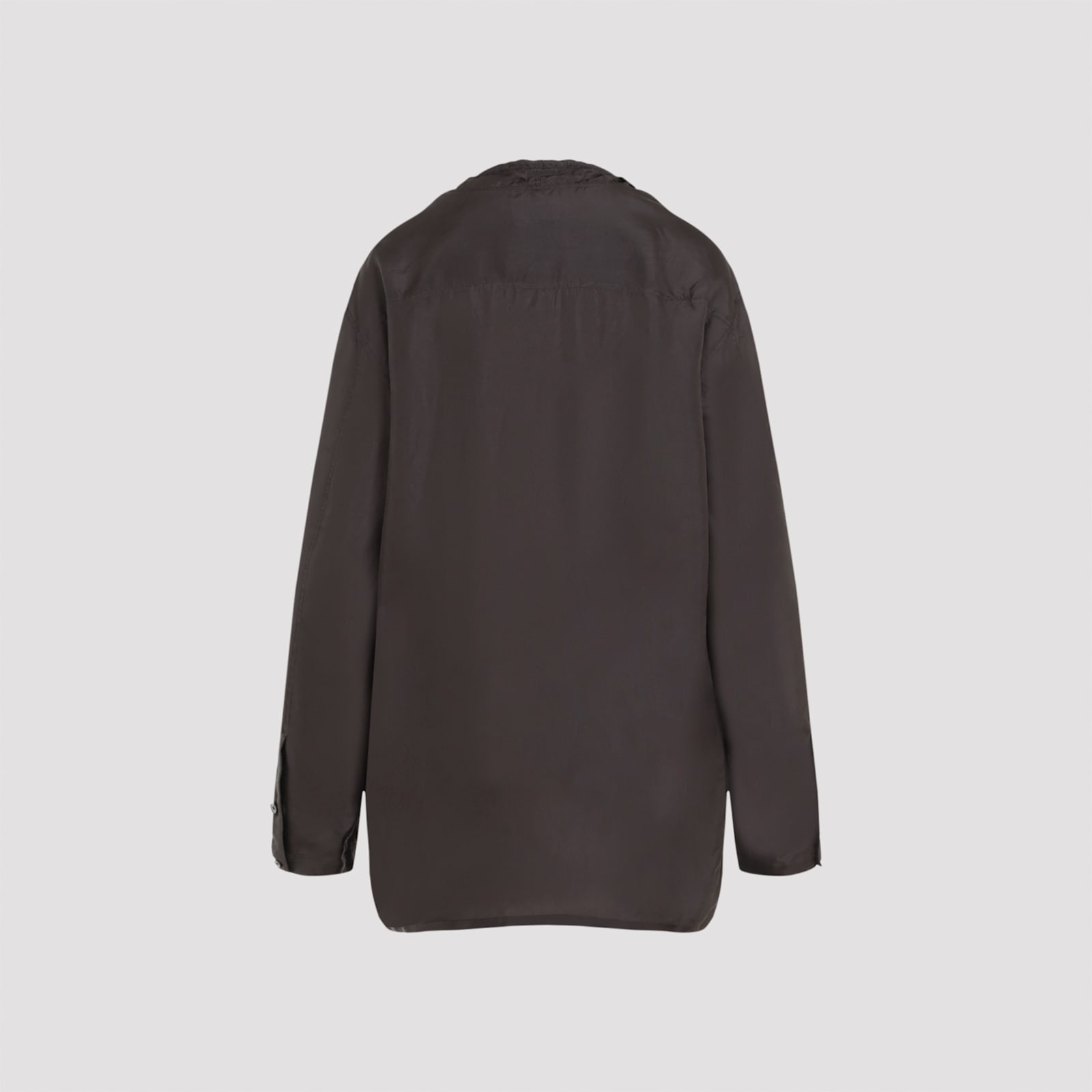 Shop Lemaire Shawl Collar Top In Espresso