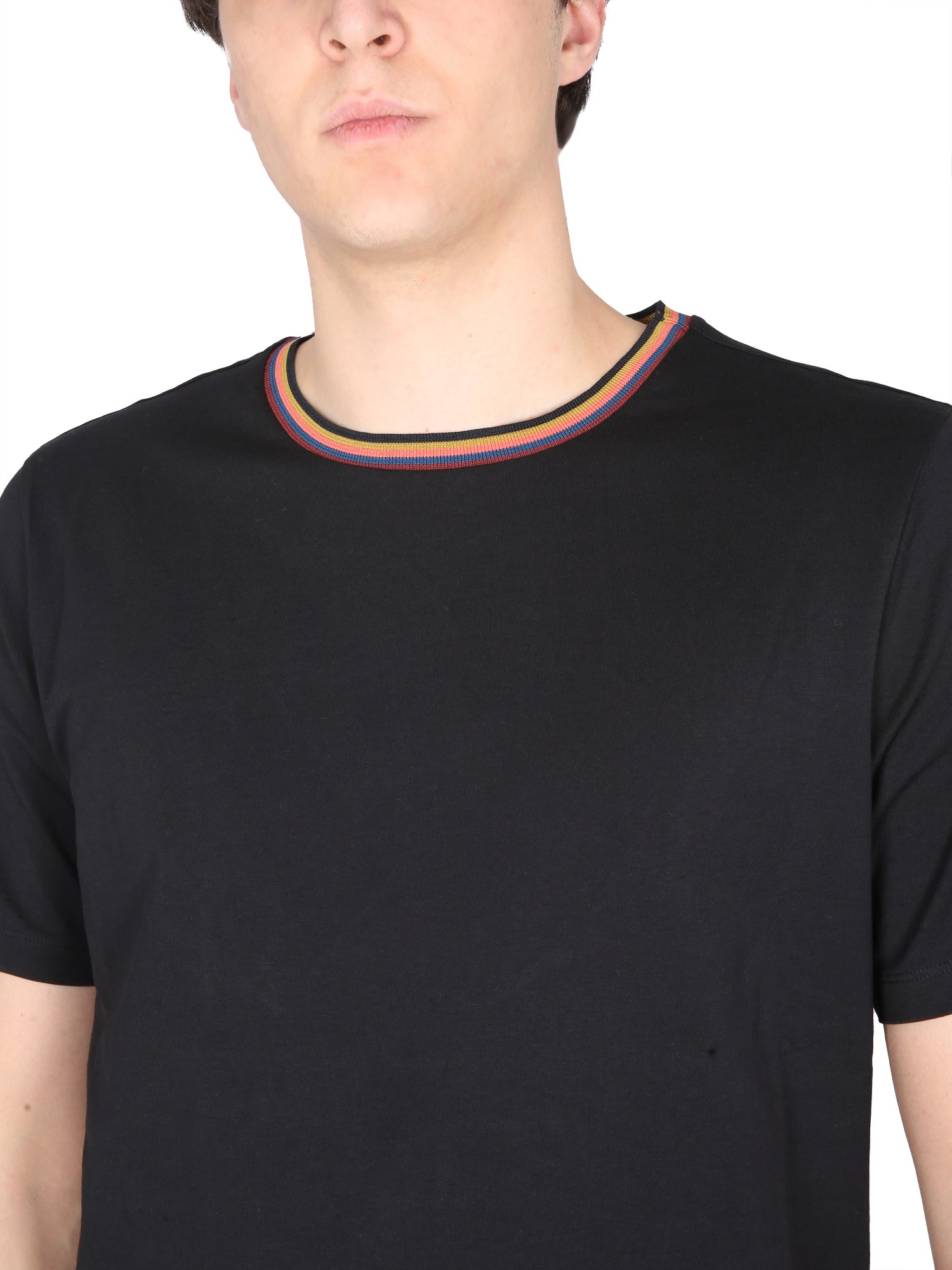 Shop Paul Smith Cotton T-shirt In Black