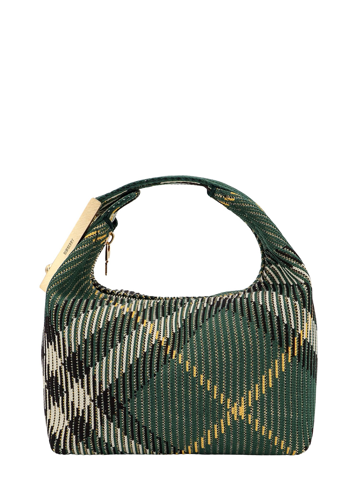 Shop Burberry Peg Handbag In Green