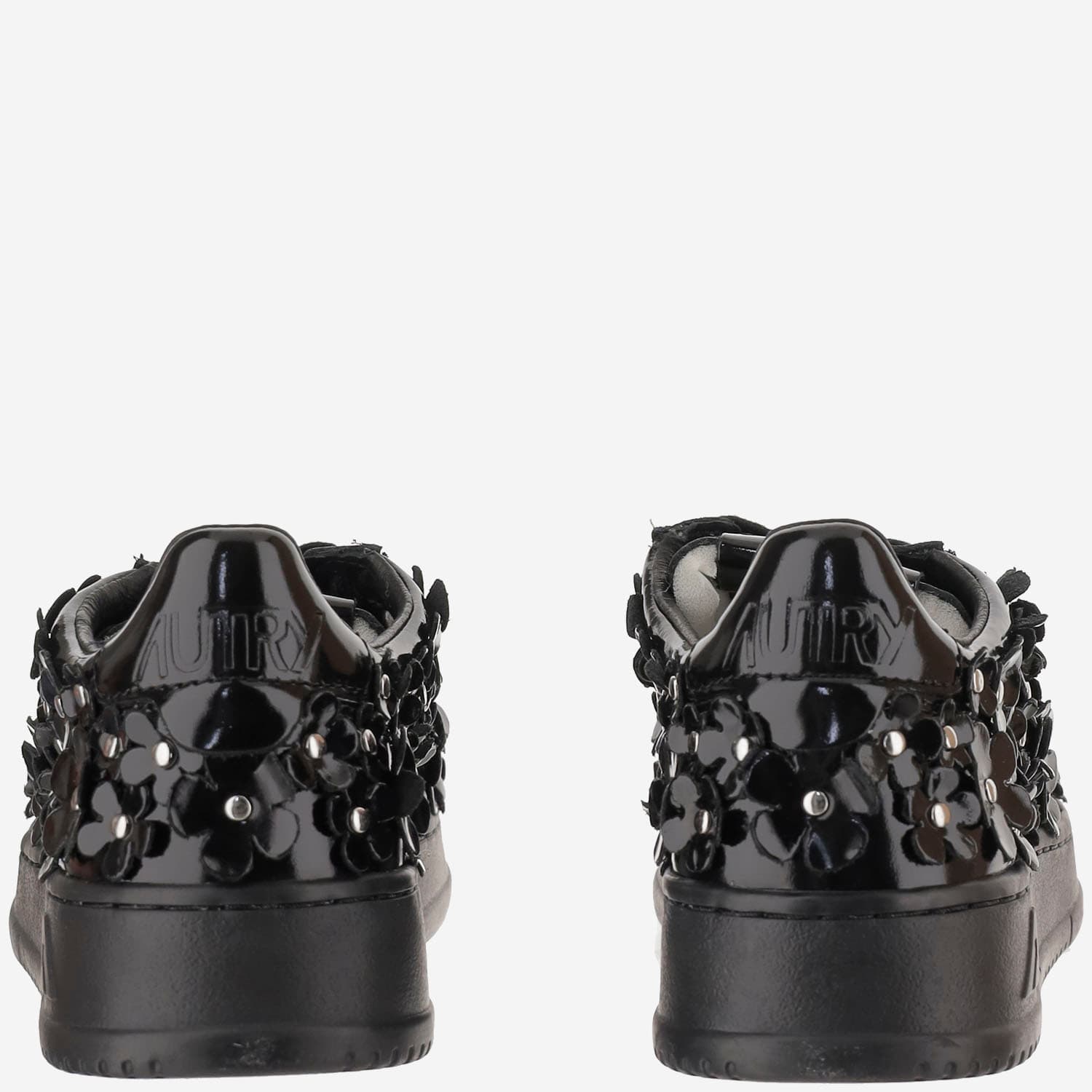 Autry Sparkling Black Low-top Sneakers With Sequin Detail In Multi