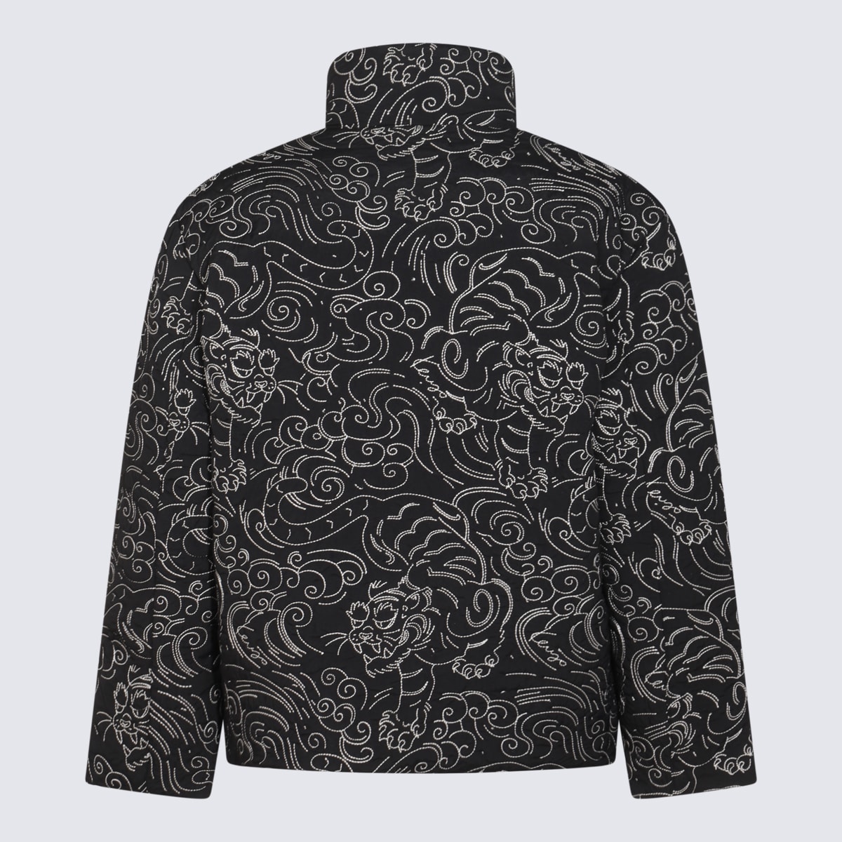 Shop Kenzo Black Nylon Down Jacket