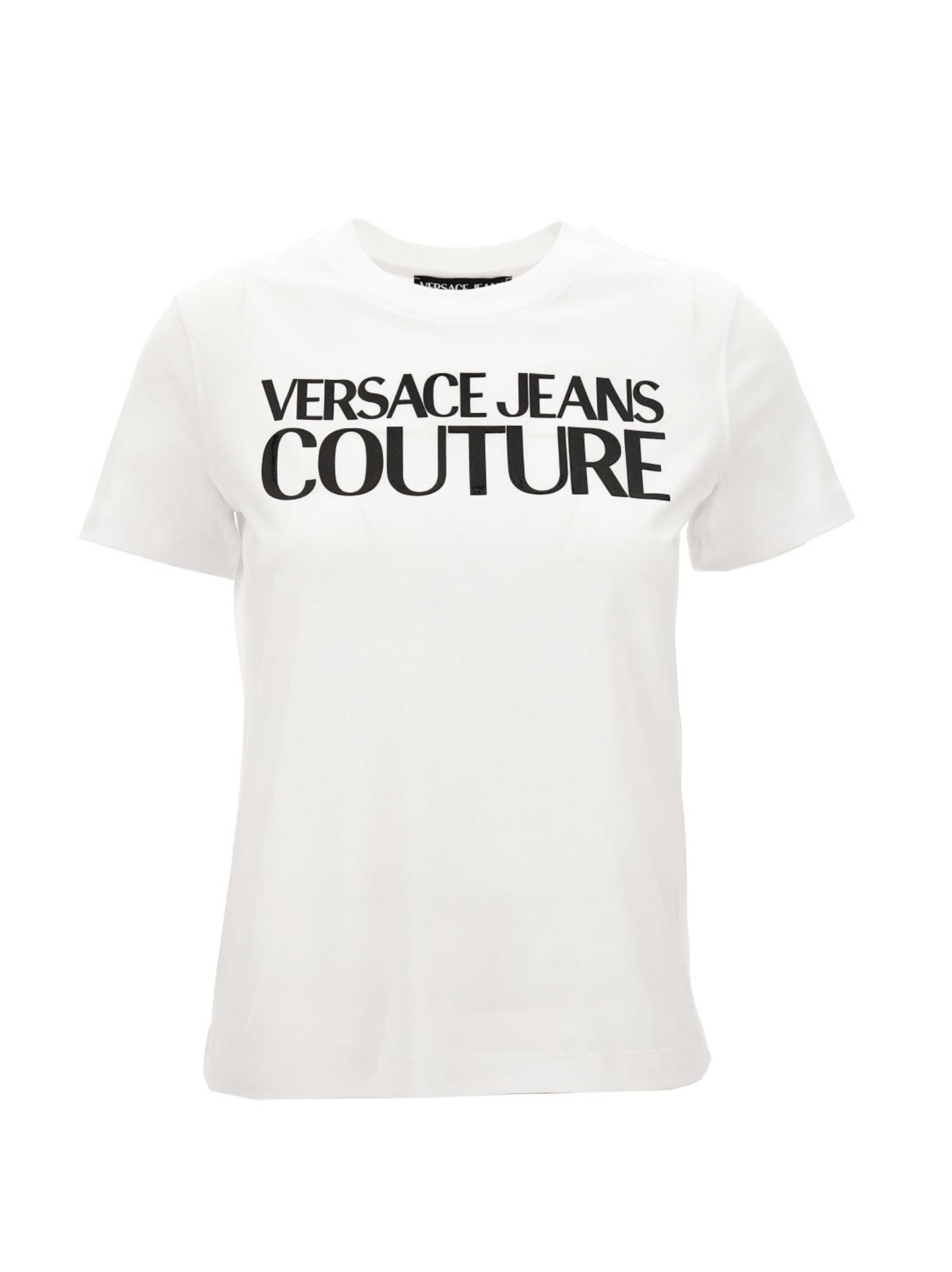 Versace Jeans Couture Logo Front Crewneck Tee In White