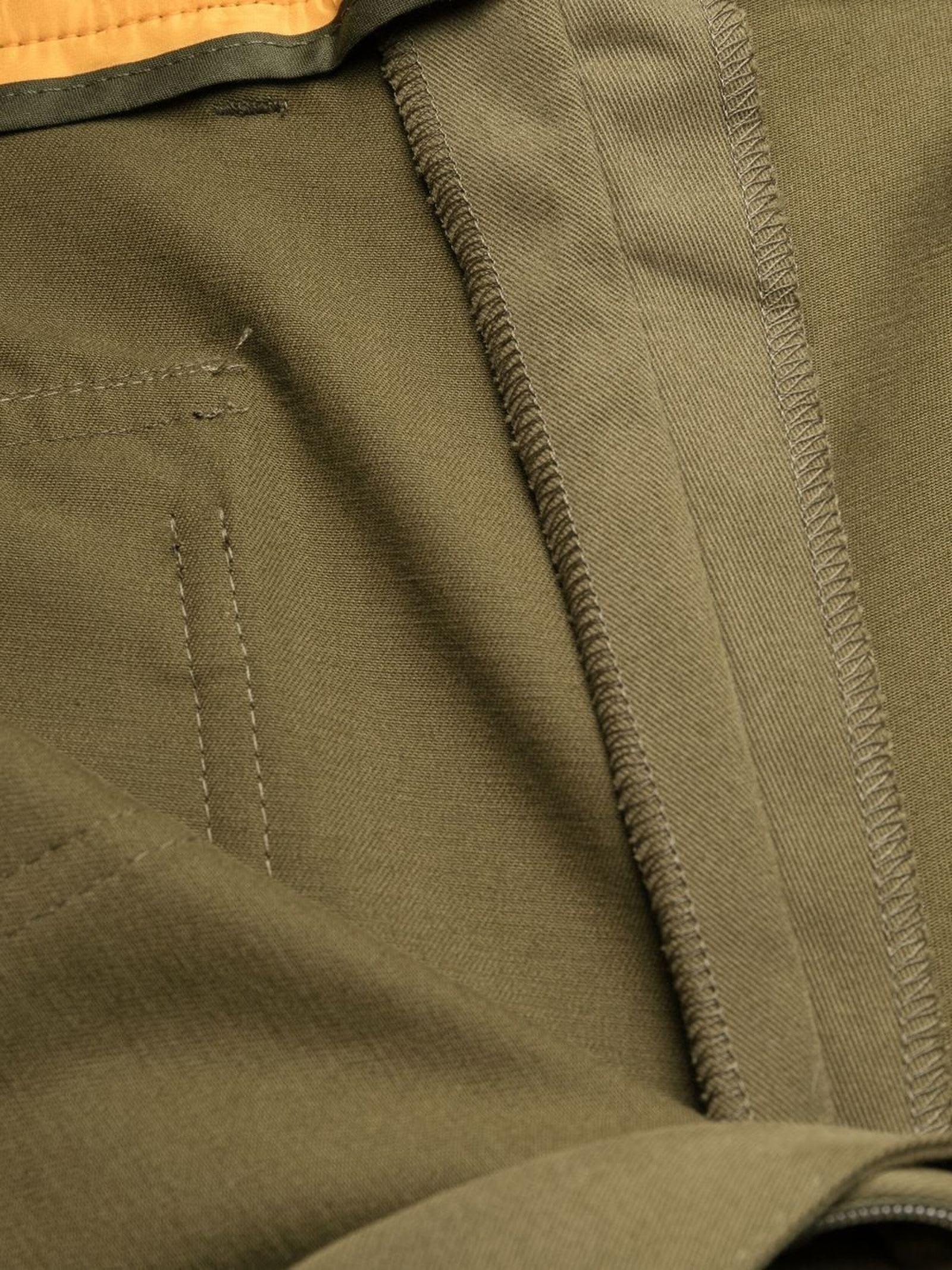Shop Etro Khaki Cotton Blend Trousers In Verde