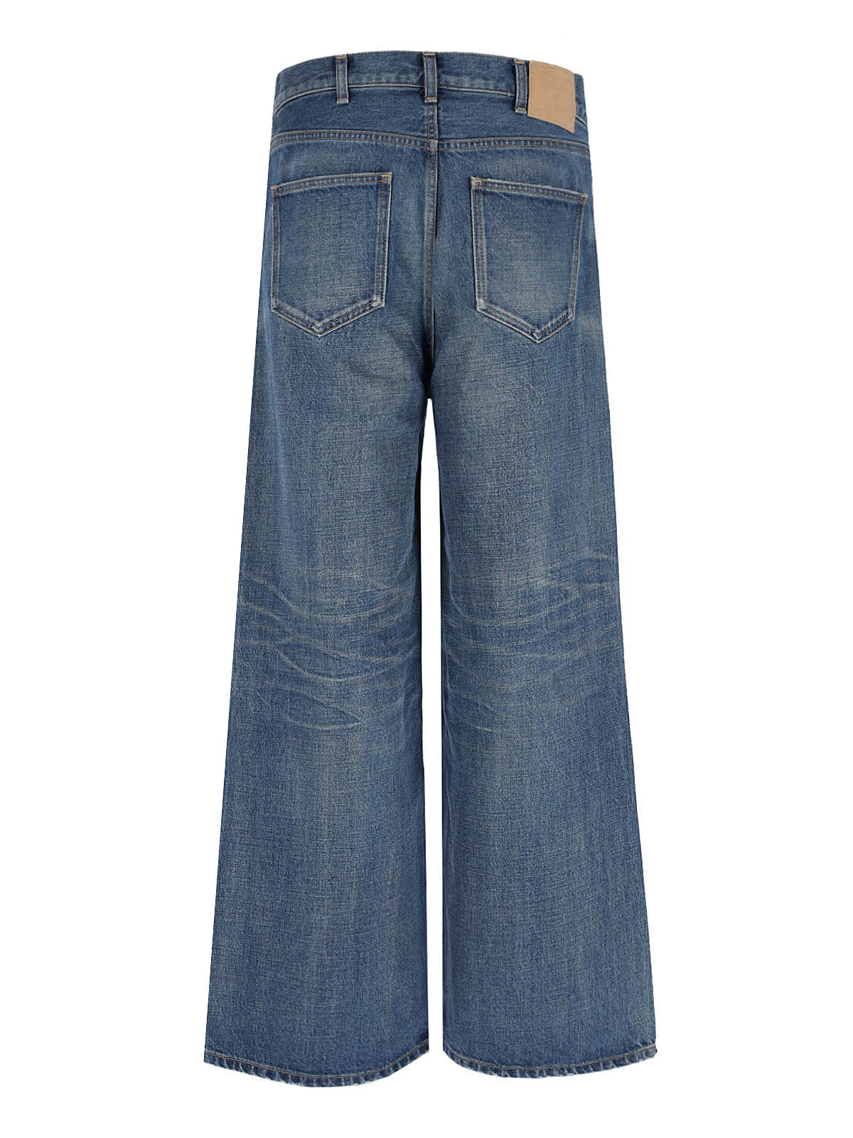 Celine Wide Leg Trousers Faded Effect In Blue