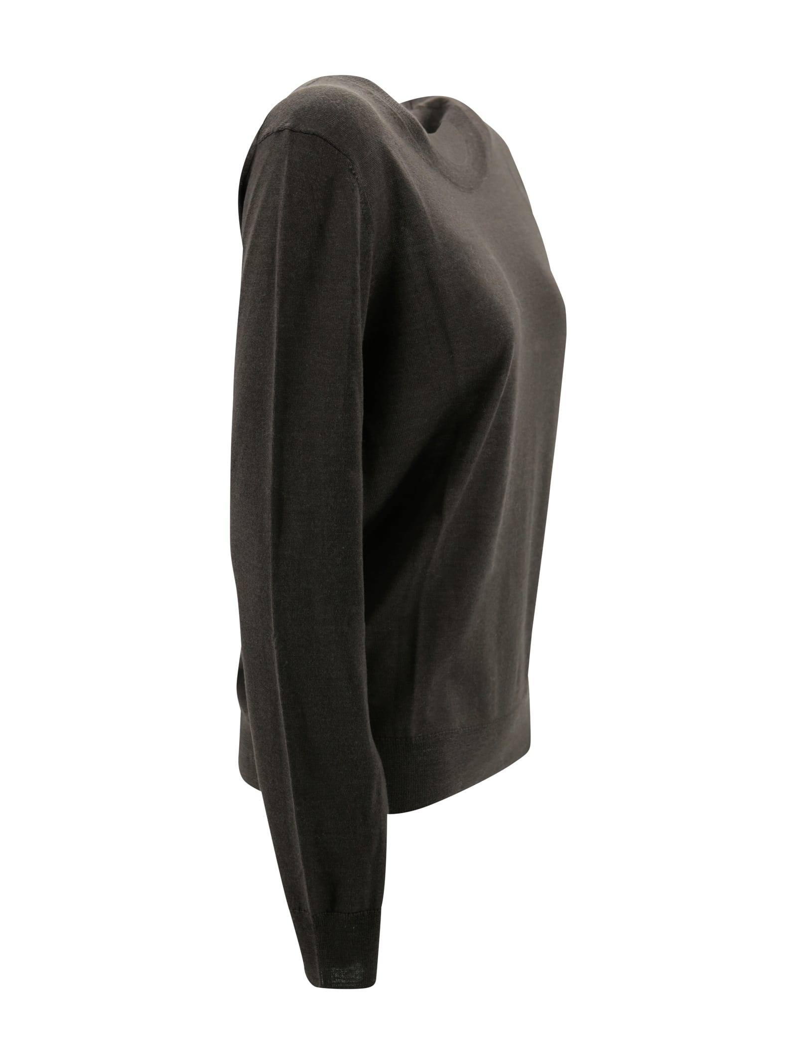 P.a.r.o.s.h Knit Crewneck Sheer Panel In Black