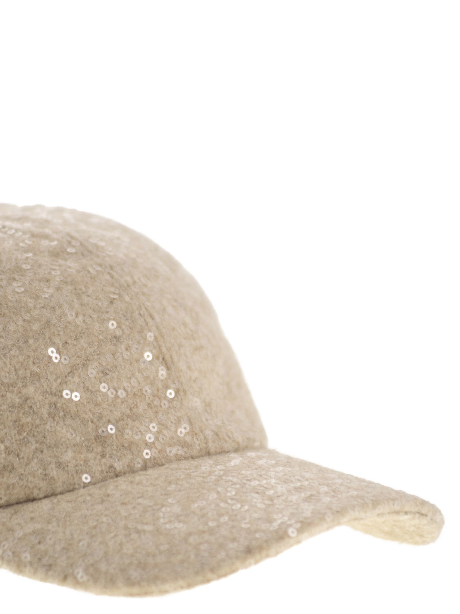 Peserico Sequinned Baseball Cap In Neutral
