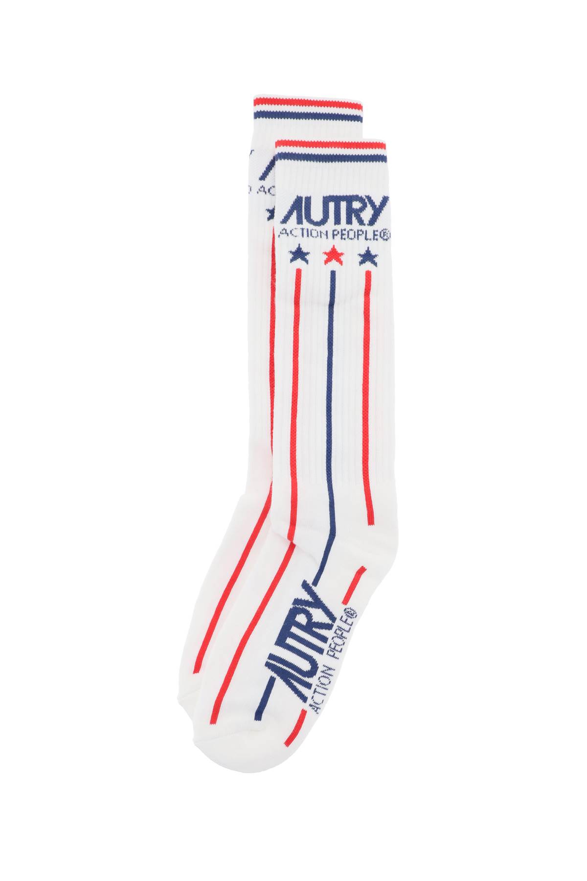 Shop Autry Tennis Socks In Red Str