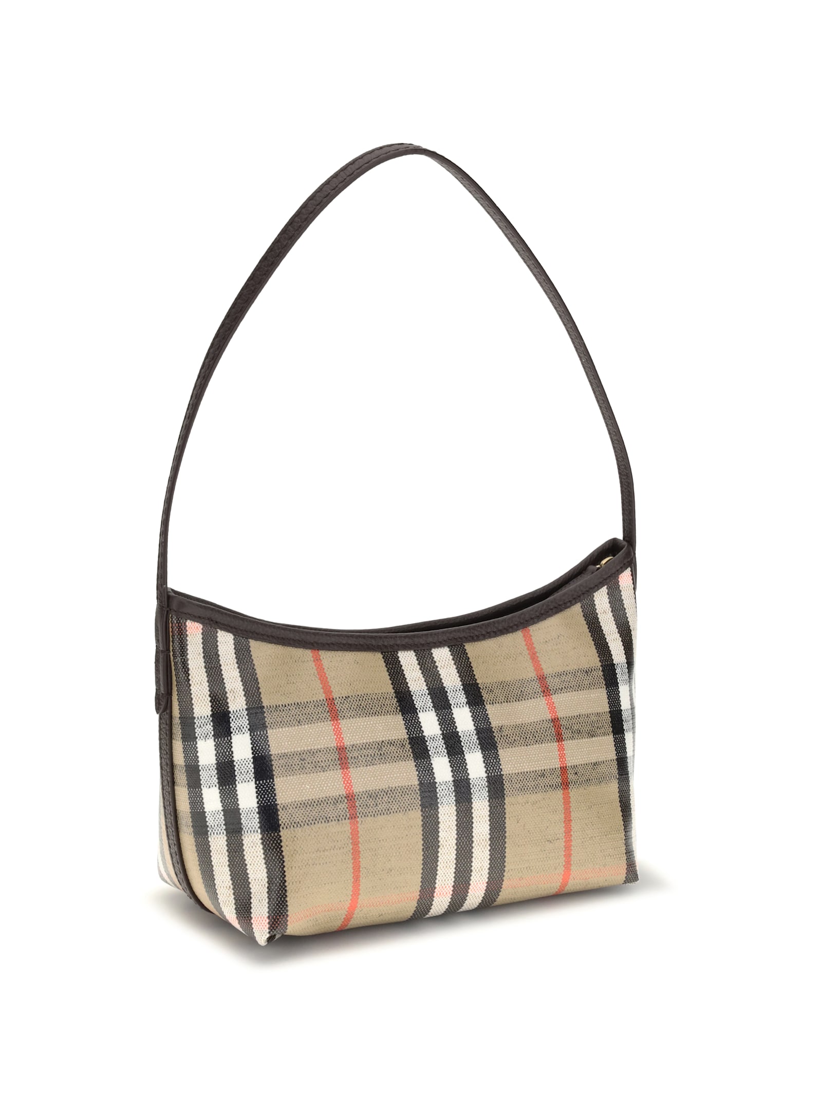 Burberry Womens Sand Mini Highlands Waxed-cotton Baguette Shoulder Bag In Multi