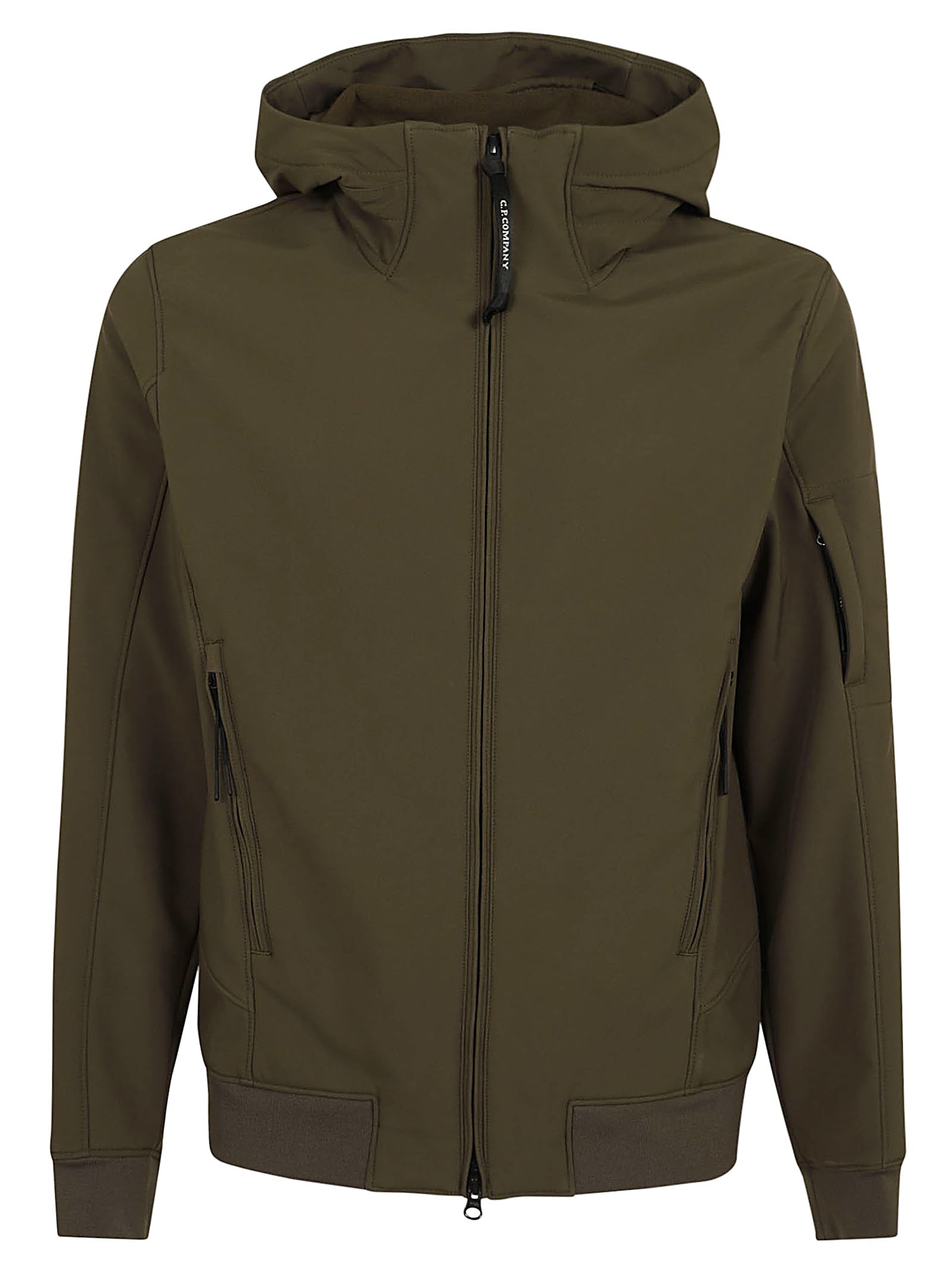 C.p. Company Recycled Polyester Hooded Jacket Lens In Ivy Green