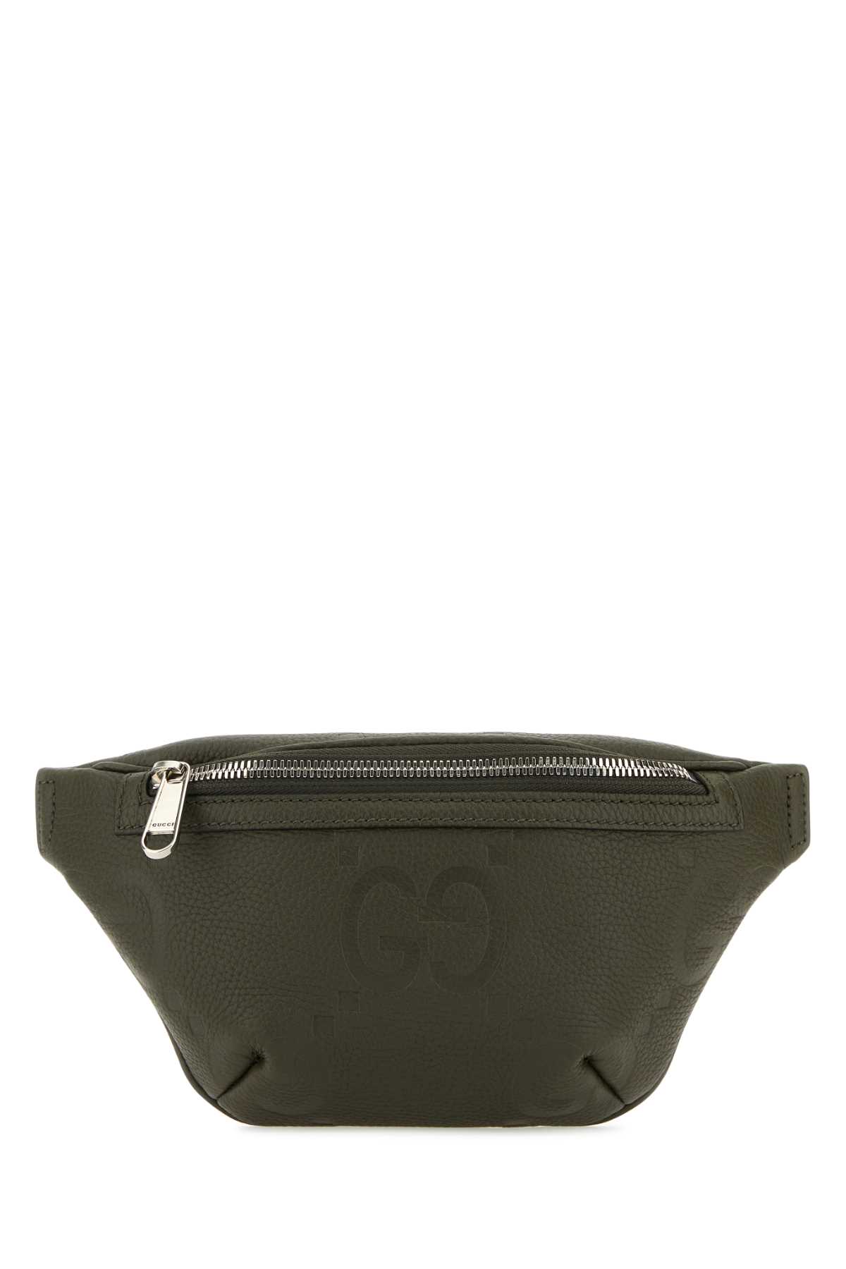 Shop Gucci Olive Green Leather Belt Bag In Dkolvindolvdo