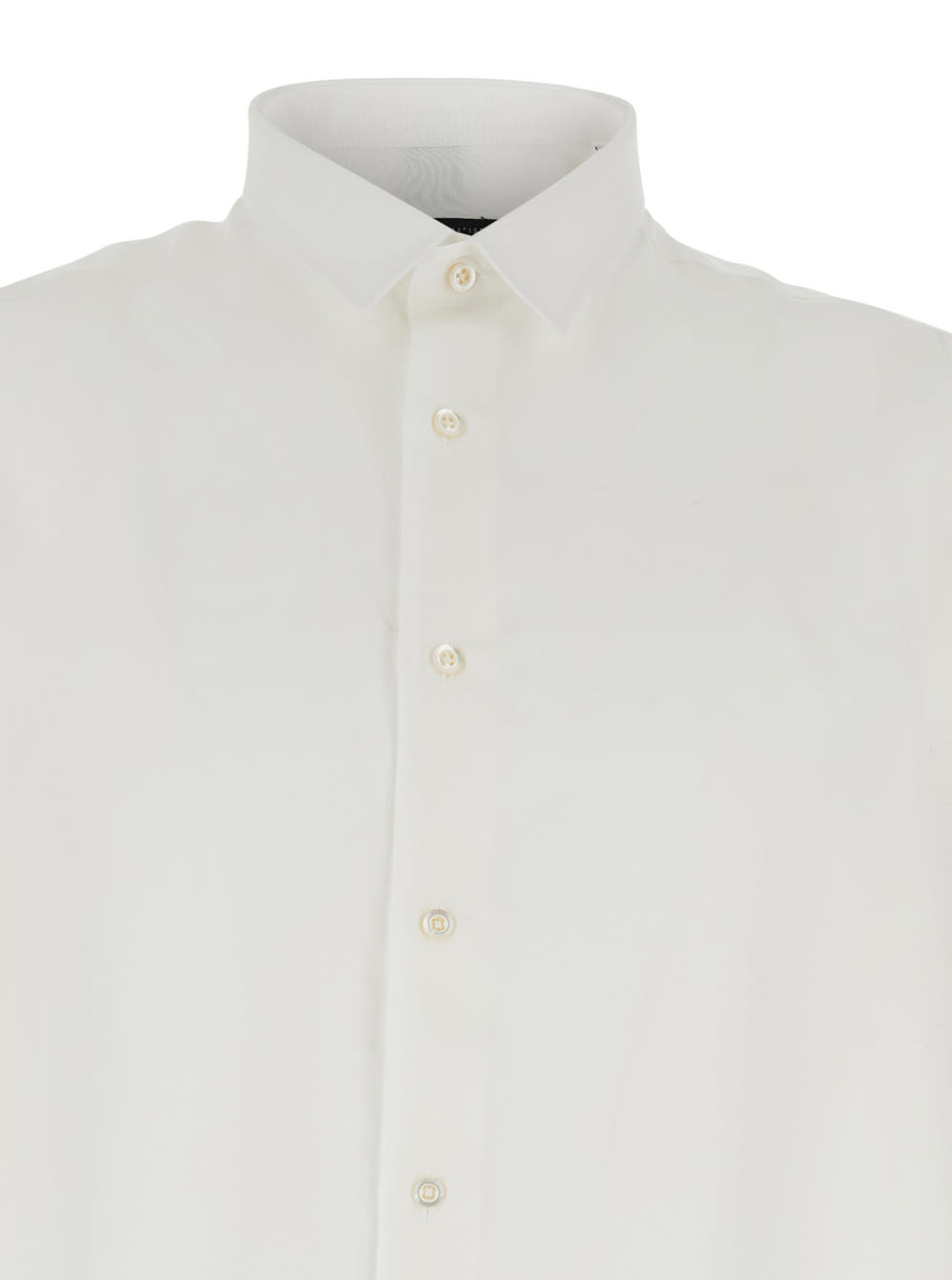 Low Brand White Shirt With Classic Collar In Tech Fabric Man In White