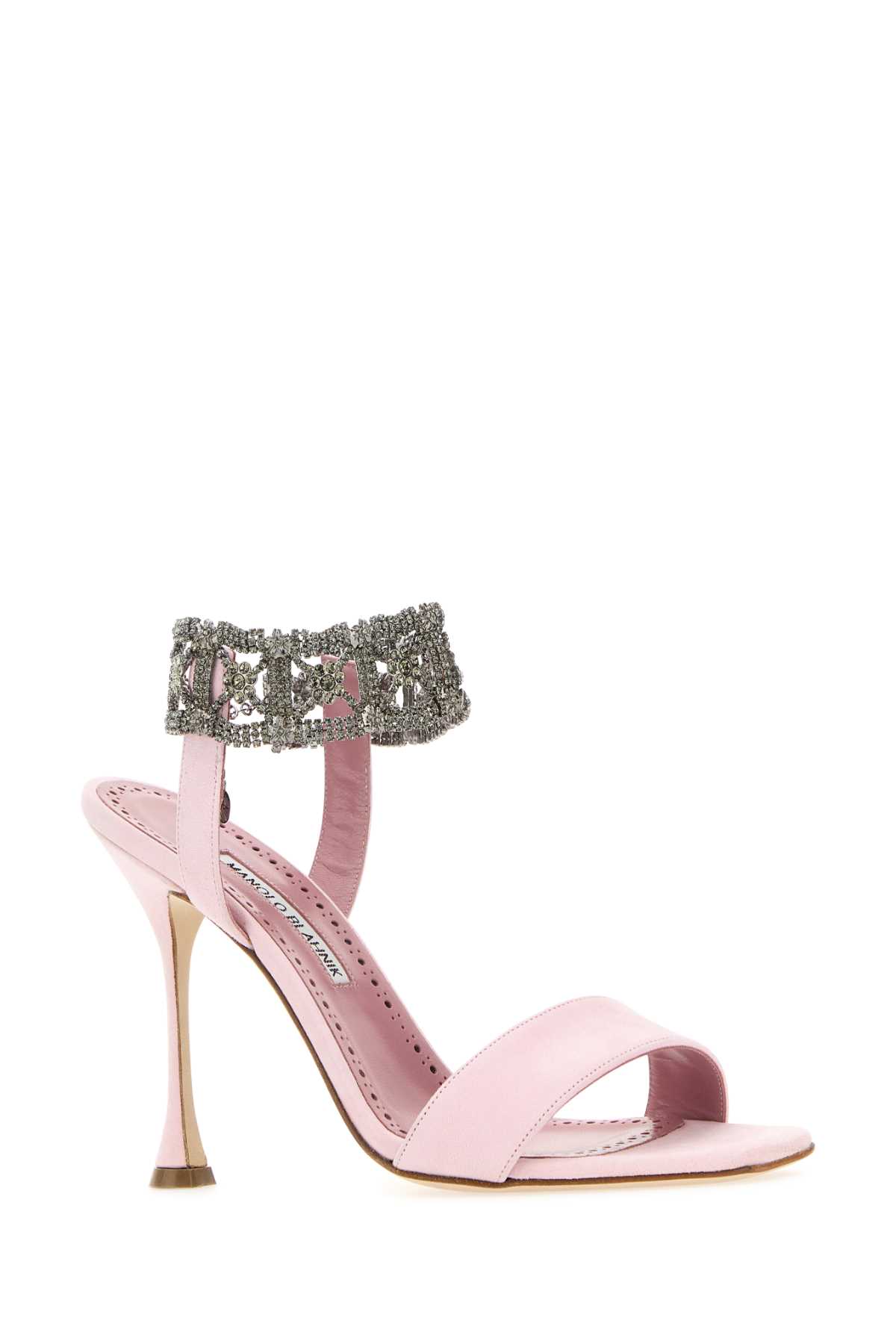 Shop Manolo Blahnik Pastel Pink Suede Lierasan Sandals In Lpnk