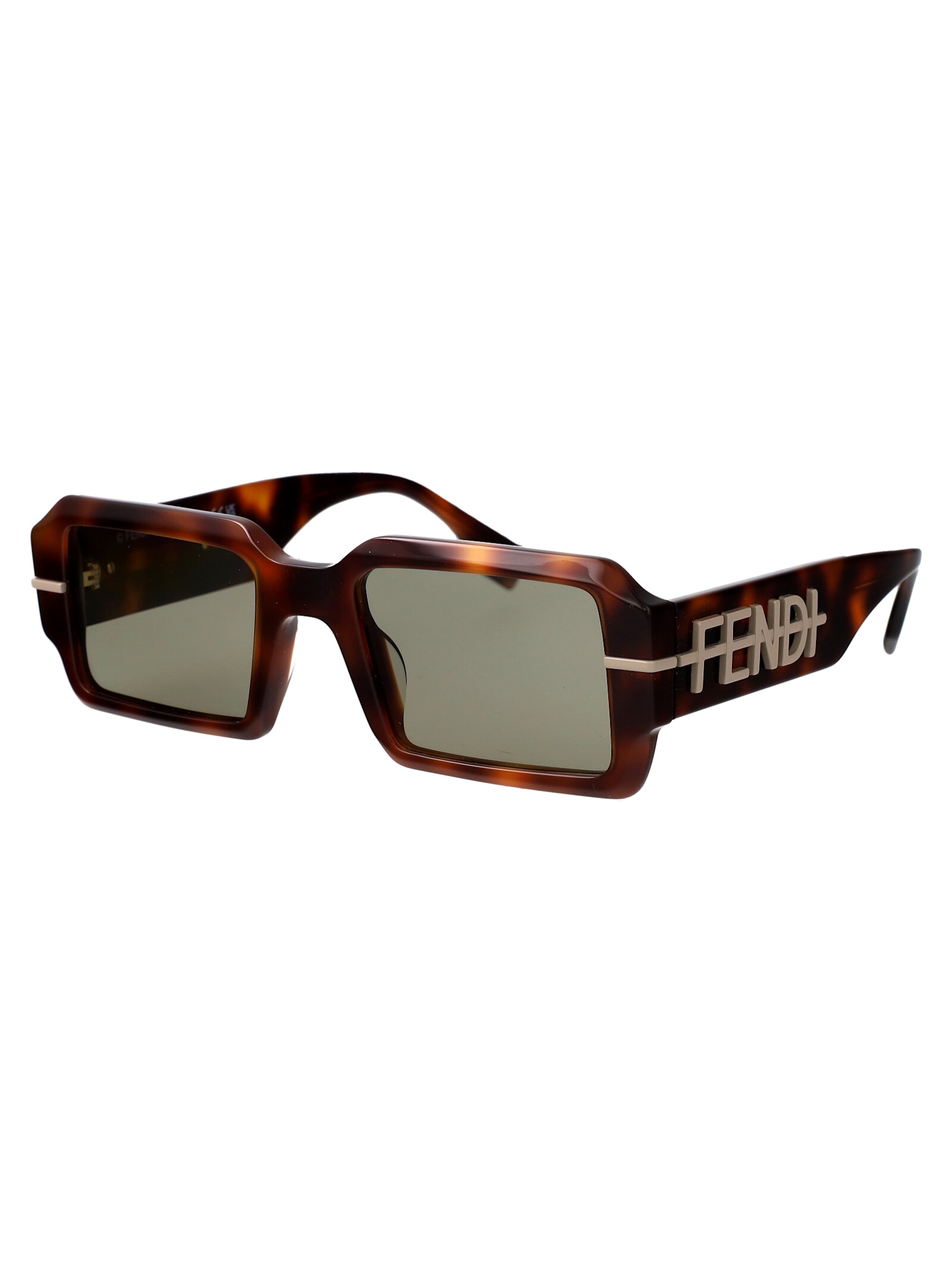 Shop Fendi Graphy Sunglasses In Havana