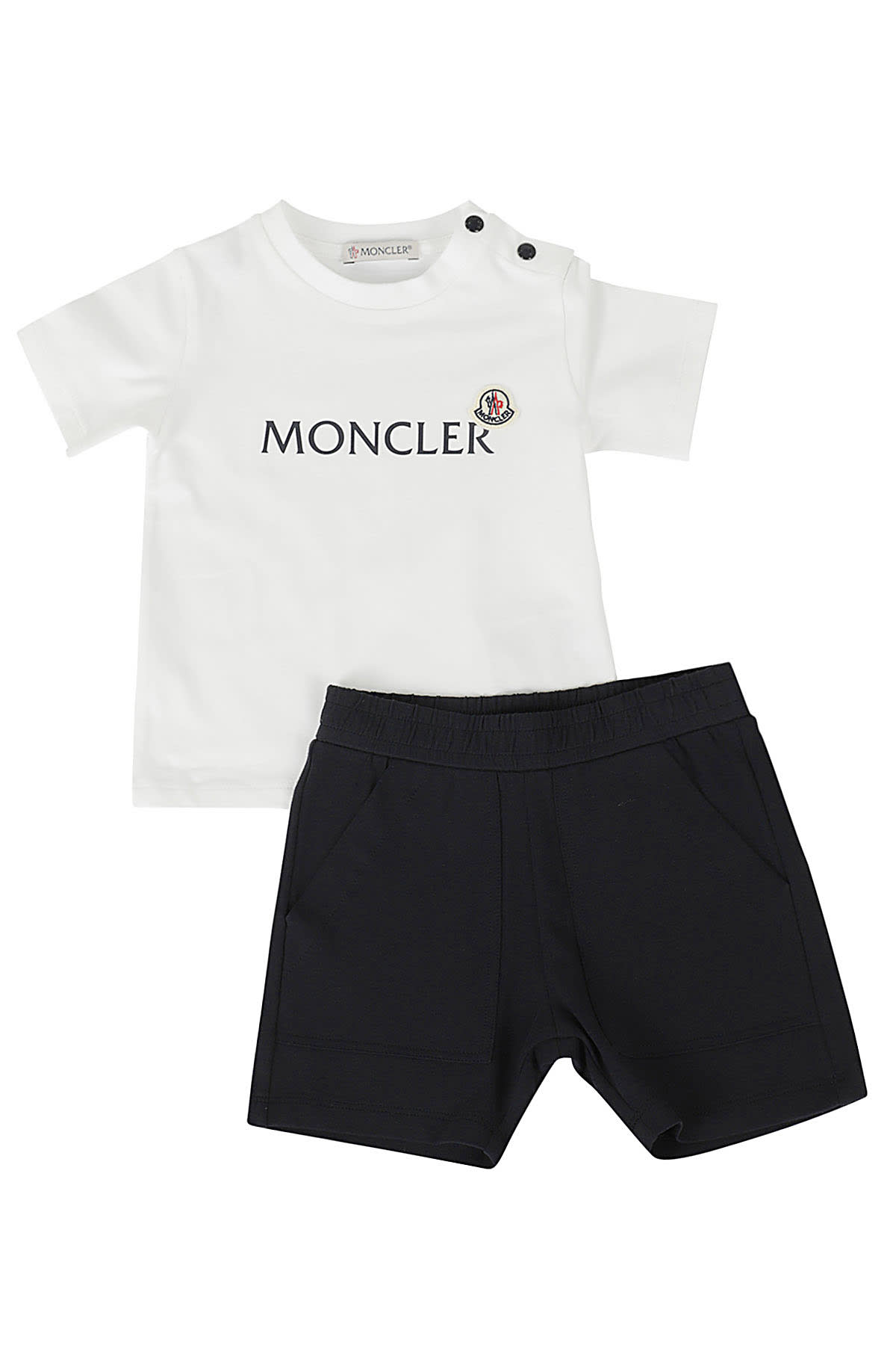 Moncler Babies' 2 Pz Tshirt E Shorts In Bianco