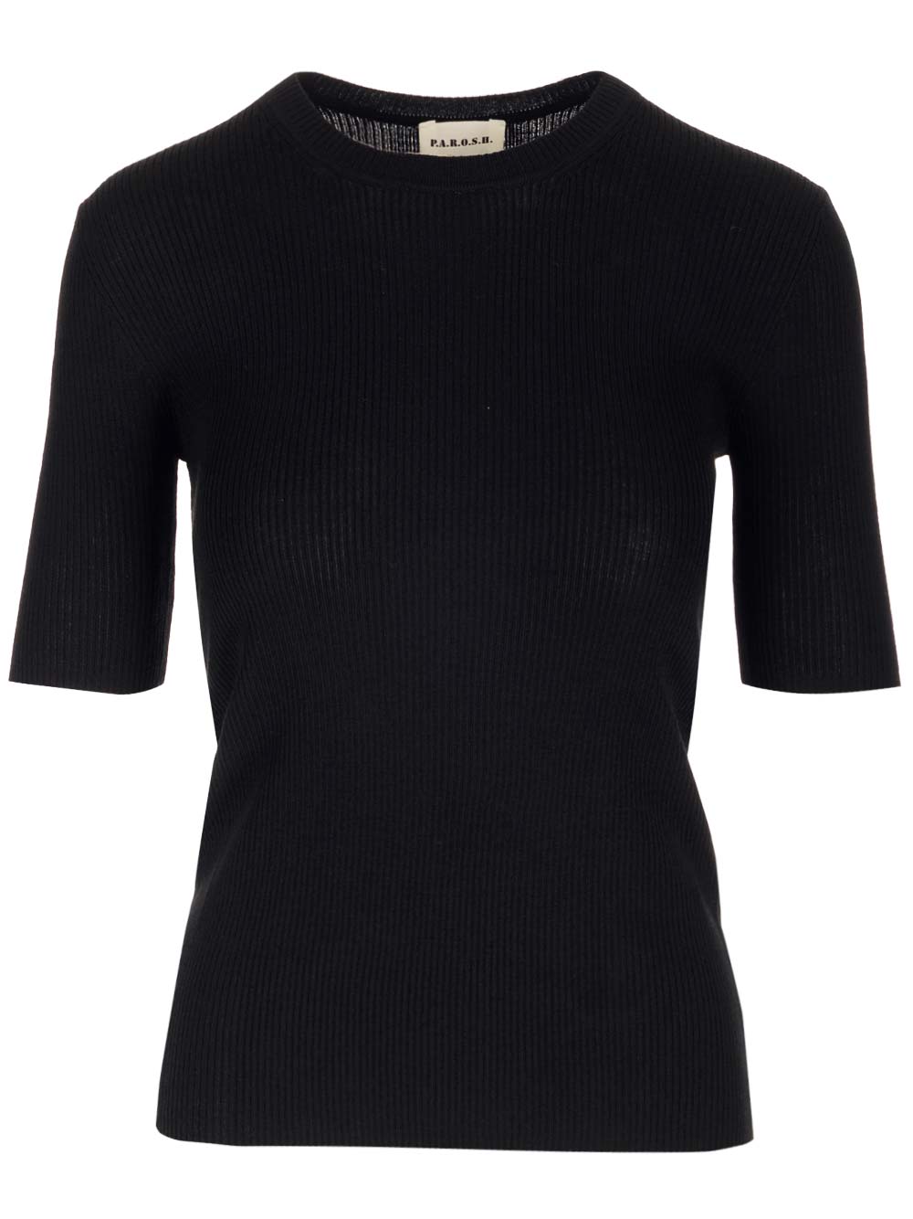 P.a.r.o.s.h Ribbed Wool Sweater In Nero