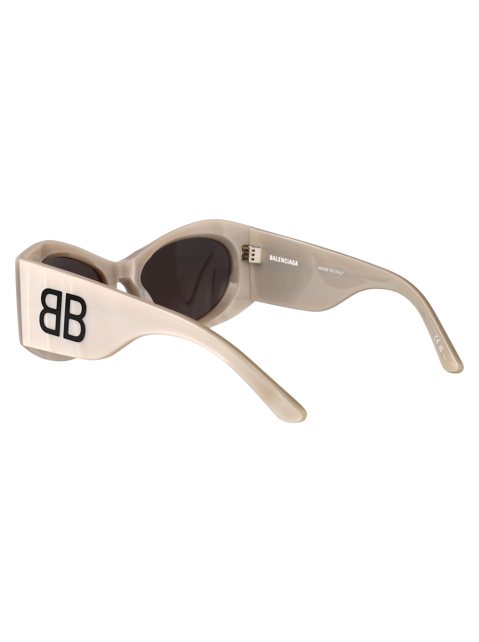 Balenciaga Black Acetate Sunglasses In Black-black-grey