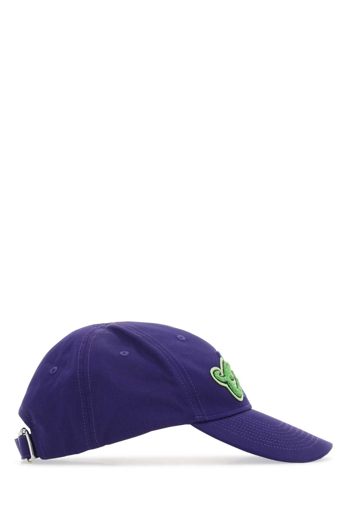 Shop Off-white Purple Cotton Baseball Cap In Purplegreenfluo