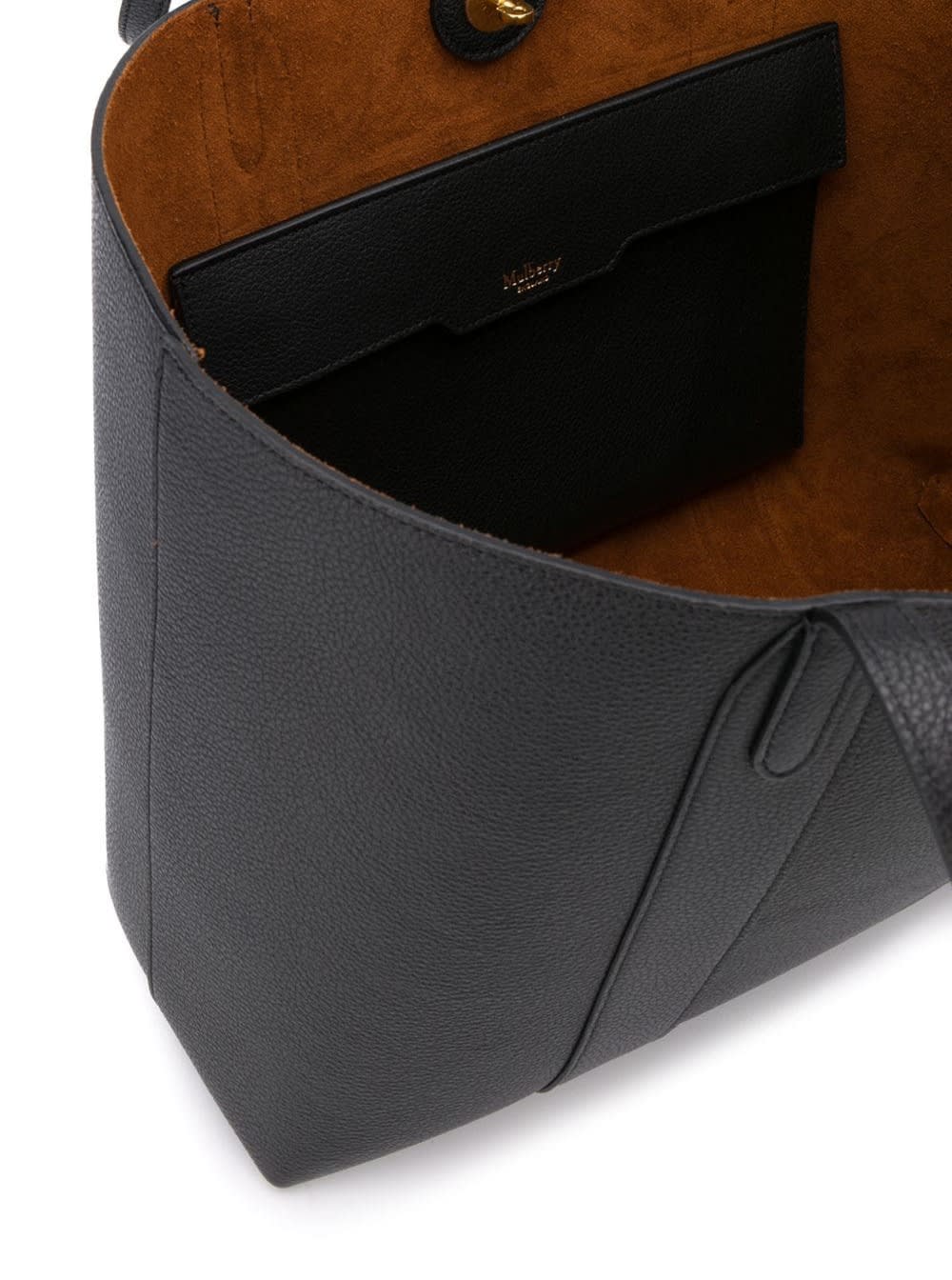 Mulberry Black Tote Bag With Front Turn-lock Closure And And Two Top Handles In Leather Woman In Black