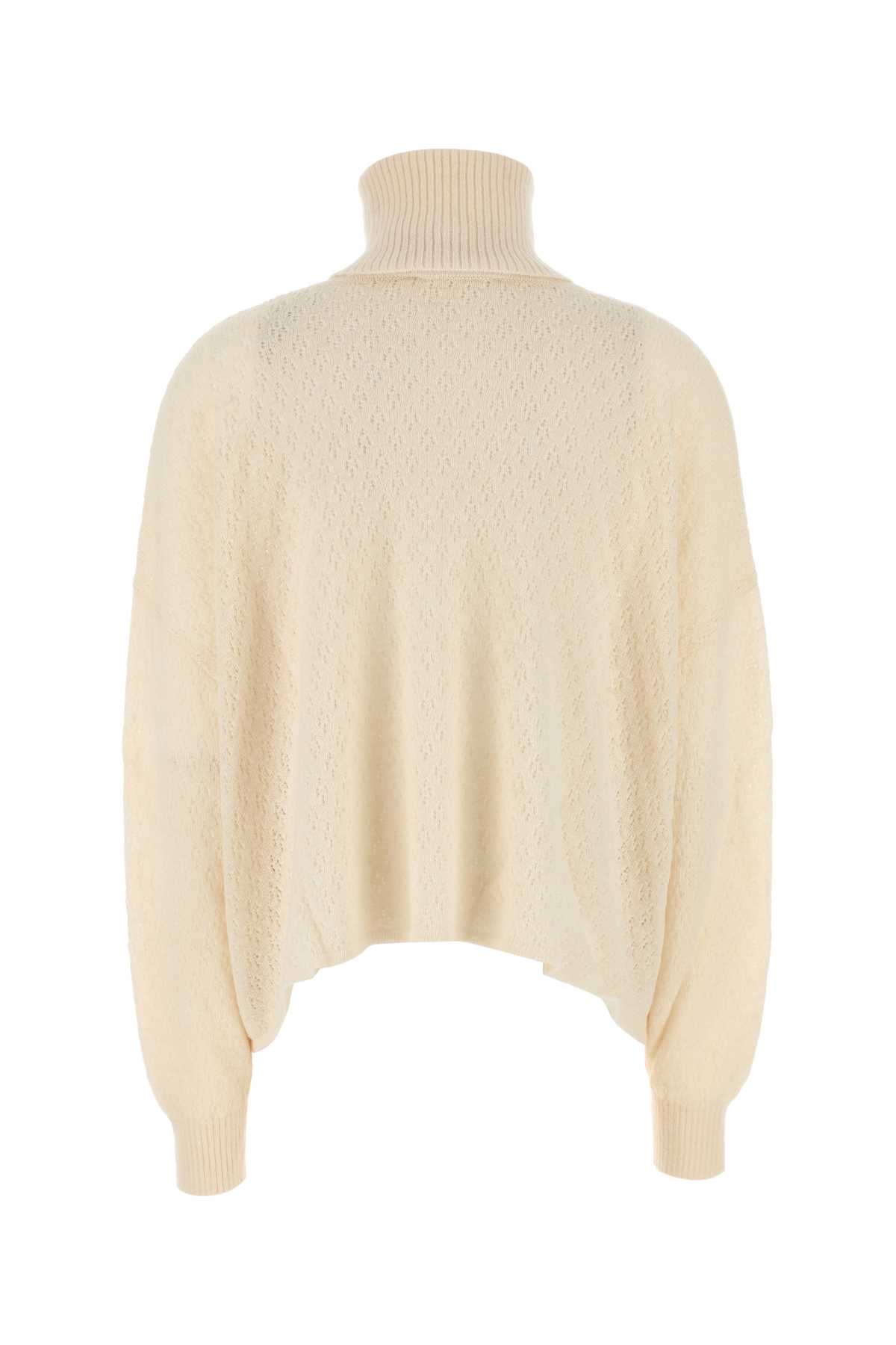 CHLOÉ IVORY WOOL BLEND OVERSIZE SWEATER