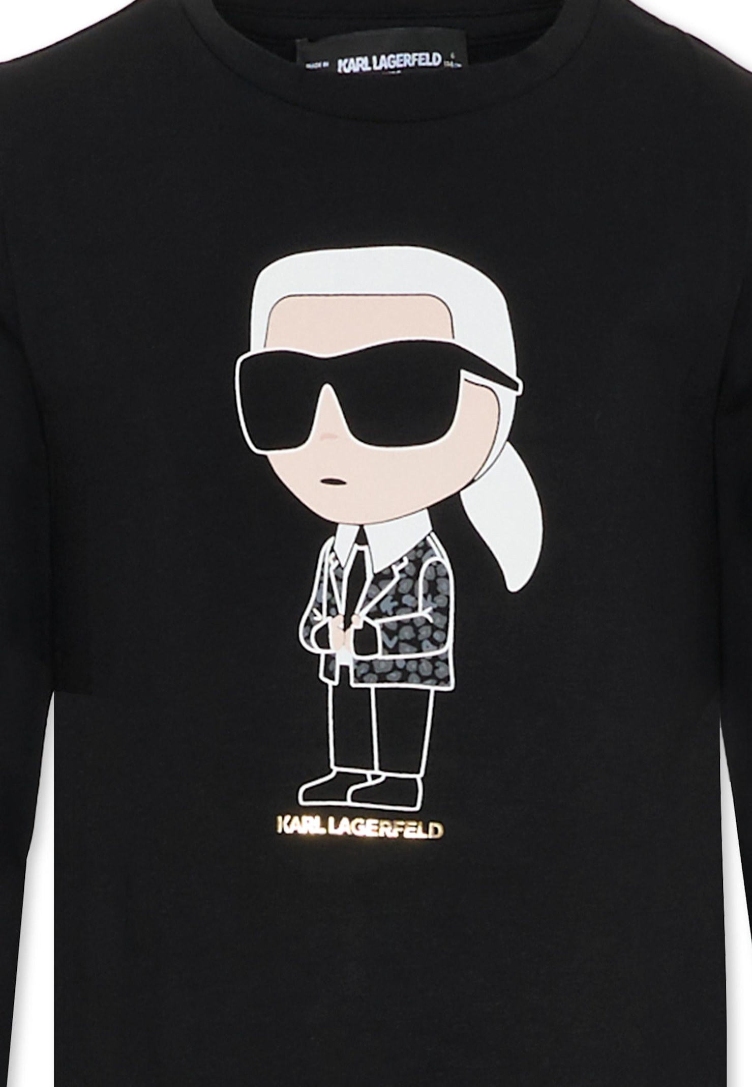 Karl Lagerfeld Black T-shirt For Kids With  In Black