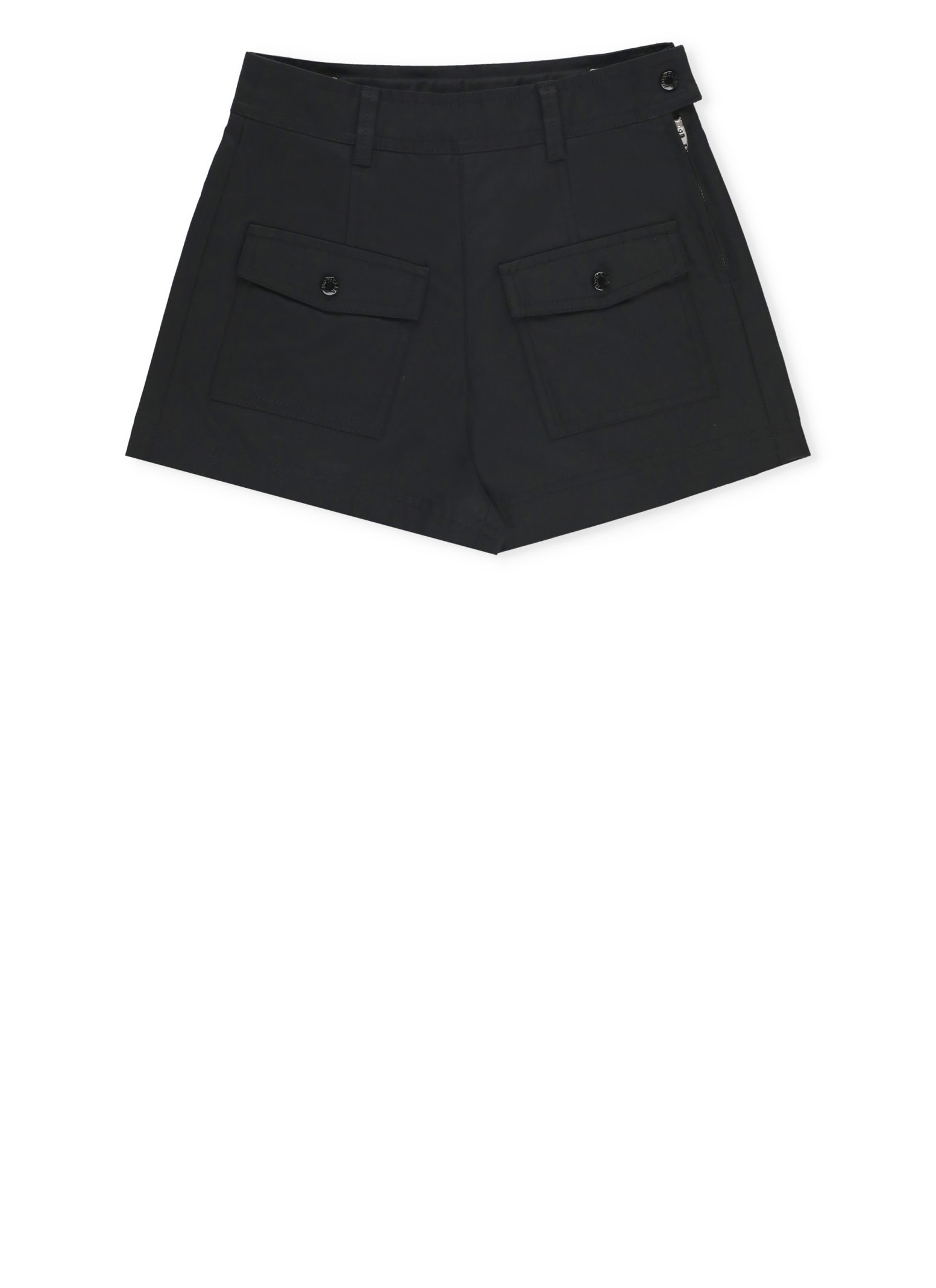 Shop Moncler Cotton Shorts In Black