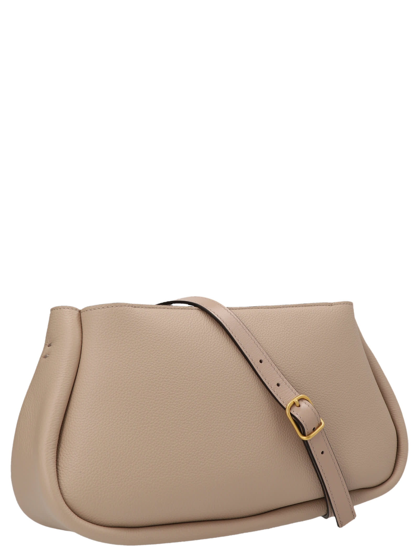 Shop Chloé Marcie Clutch In Beige