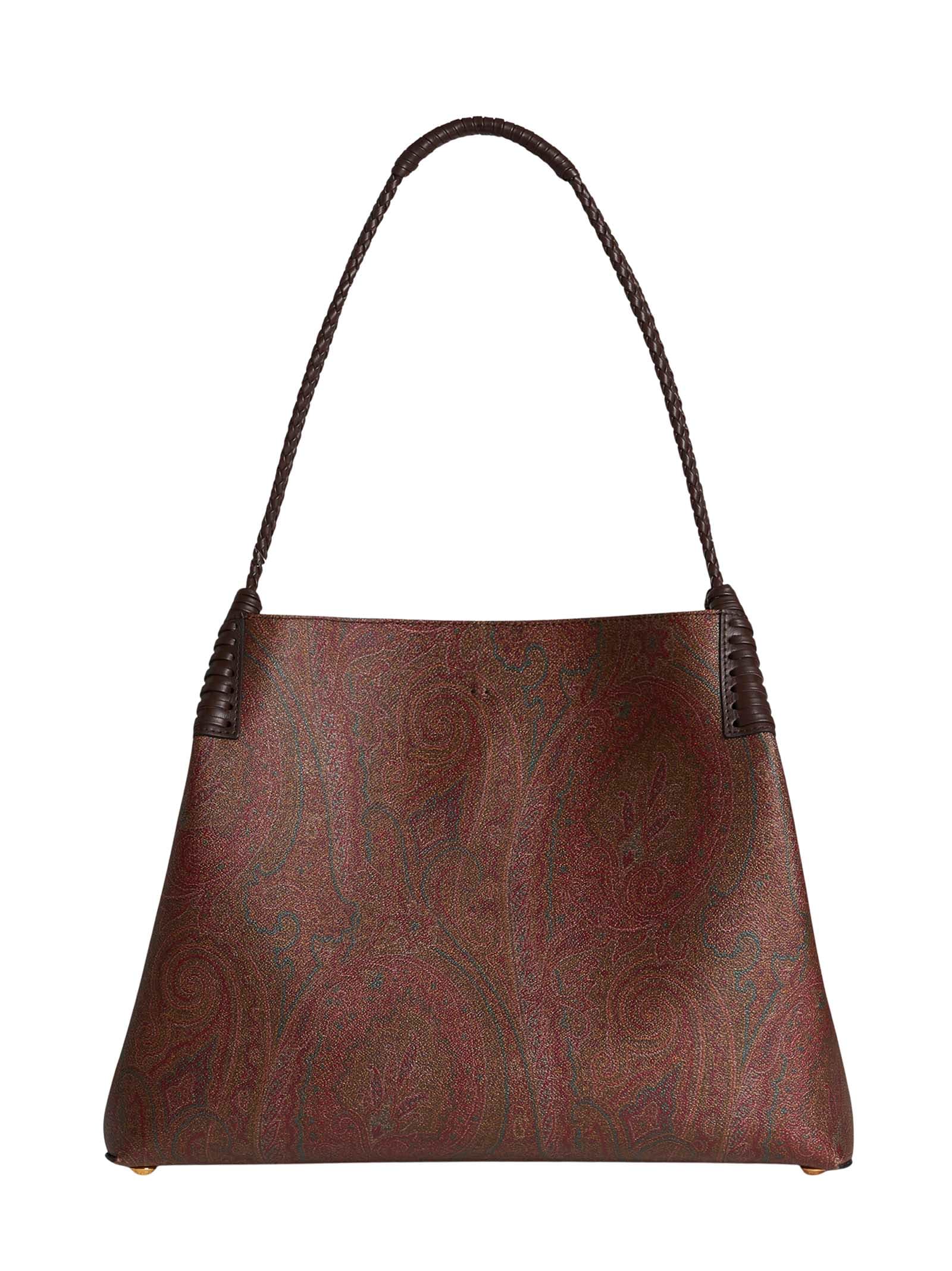 Shop Etro Libra Medium Tote In Brown