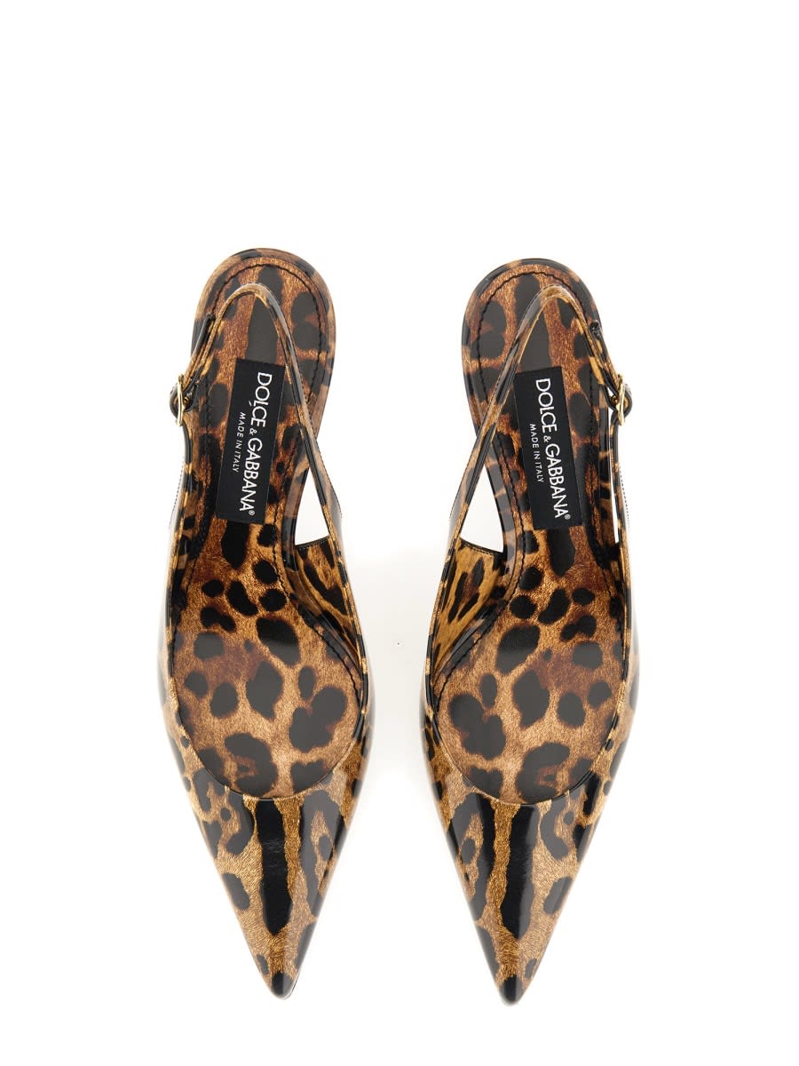 Shop Dolce & Gabbana Sling Back With Spotted Print In Multicolour
