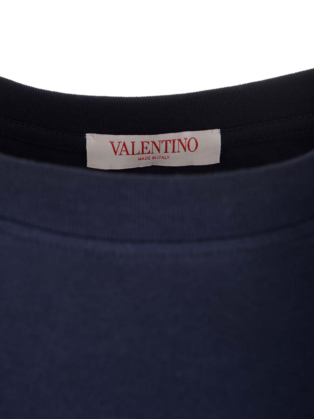 Shop Valentino V Logo T-shirt In Navy