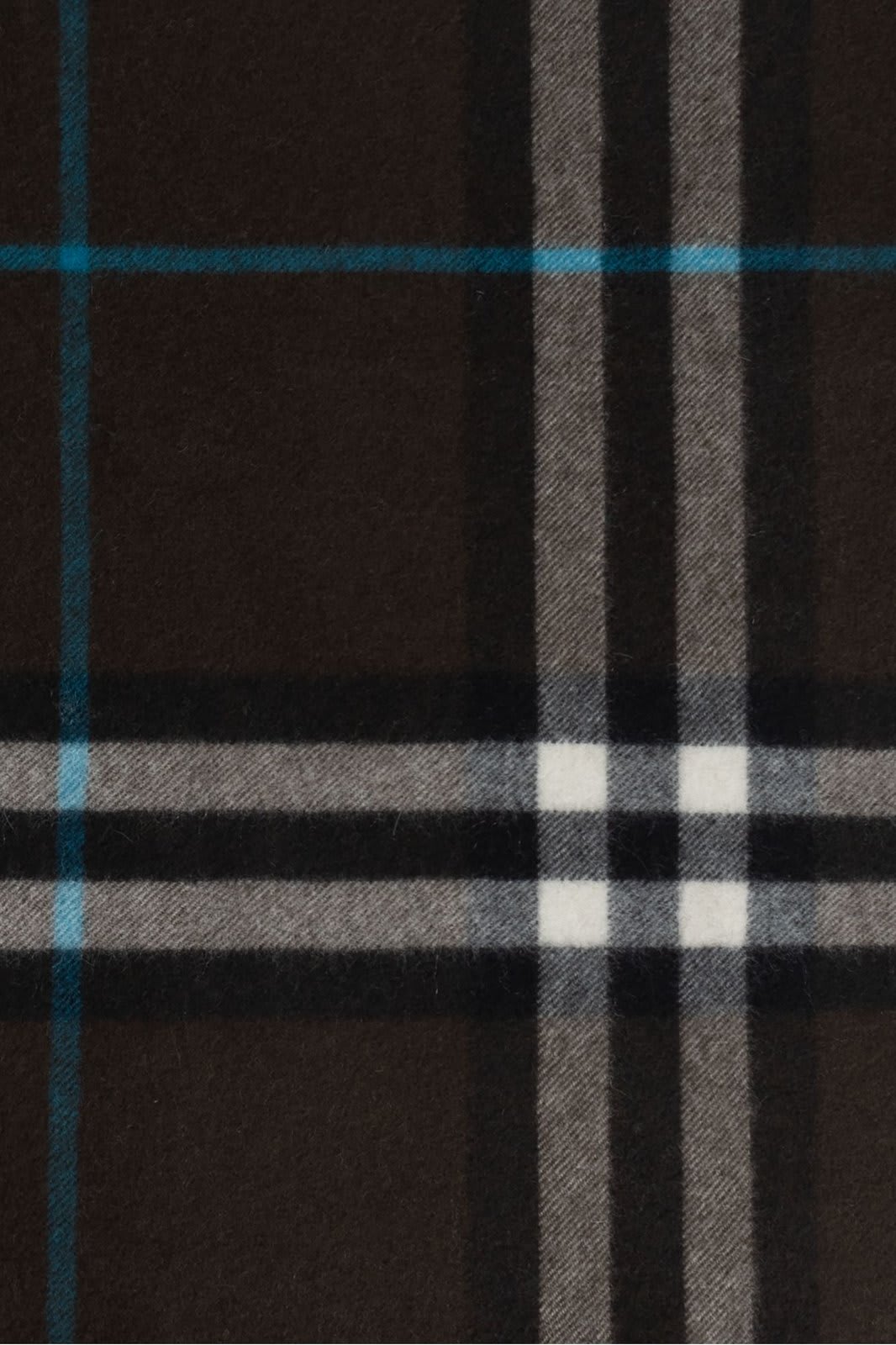 Shop Burberry Check Printed Fringed-edge Scarf In Black