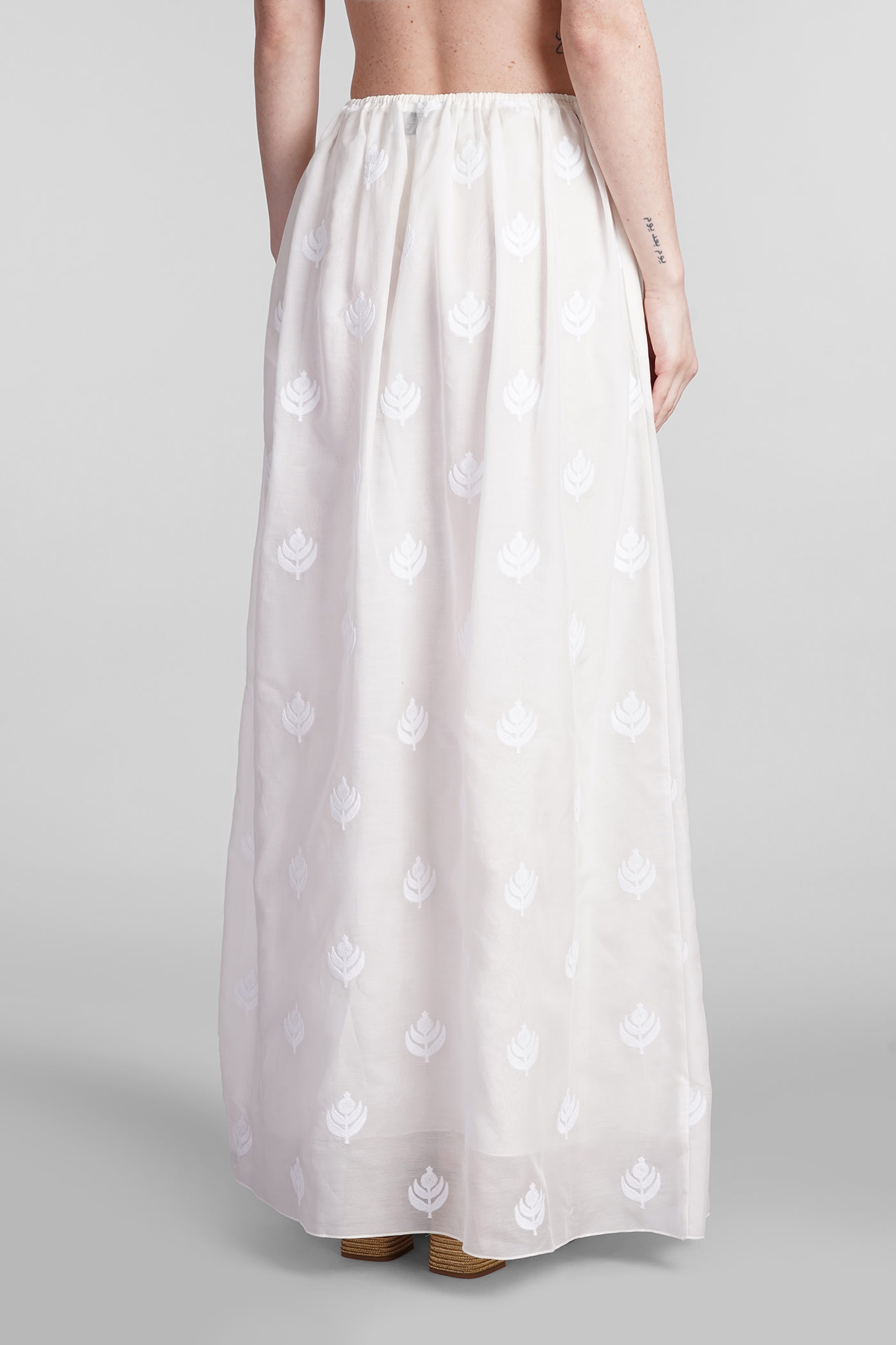 Shop Holy Caftan Gown Lev Skirt In White Cotton