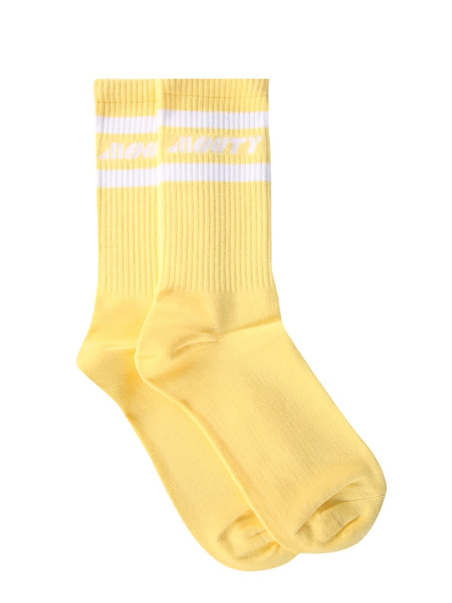 Shop Mouty Logo Socks In Yellow